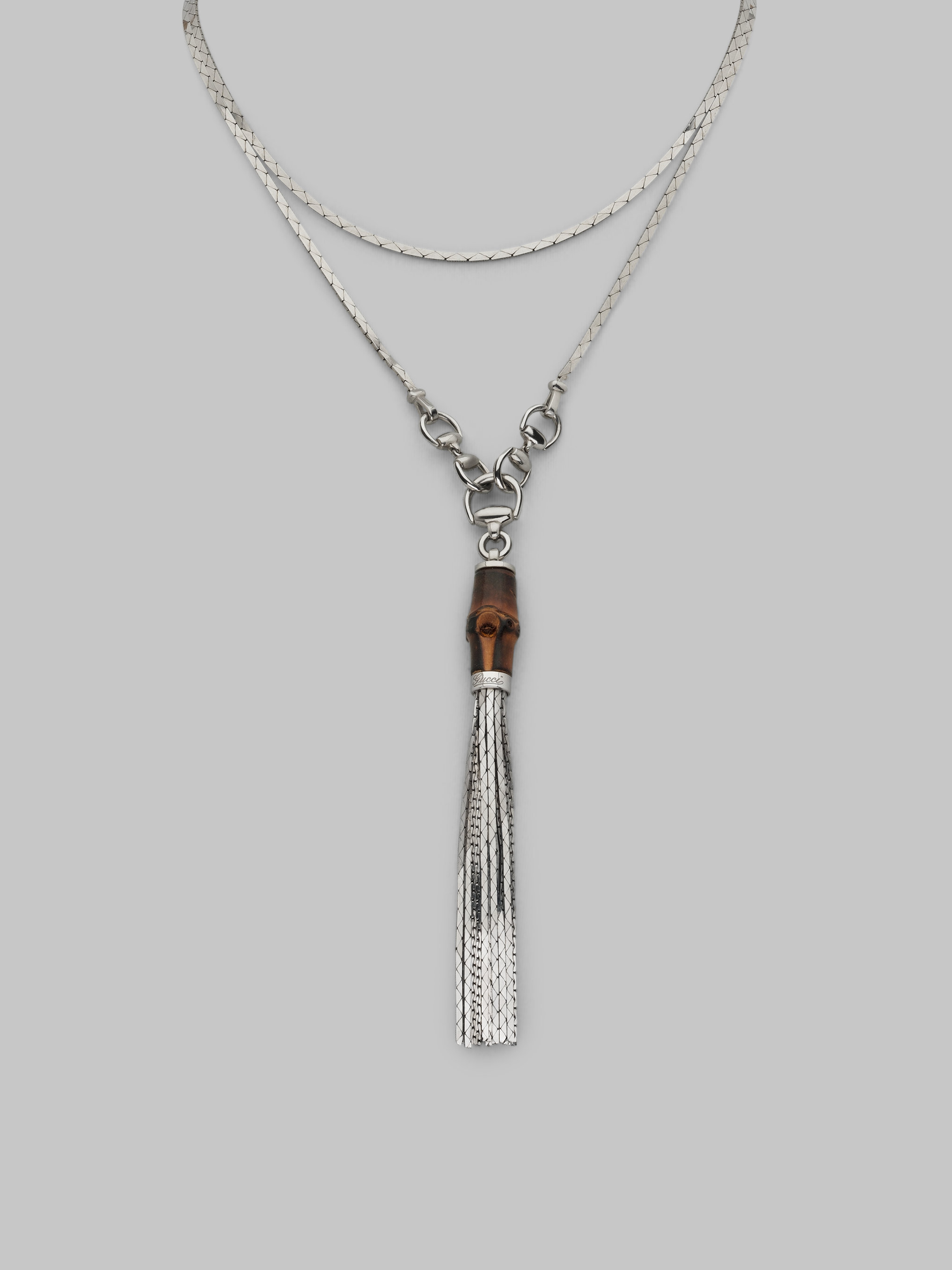 Gucci Bamboo & Sterling Silver Long Tassel Necklace in Metallic - Lyst