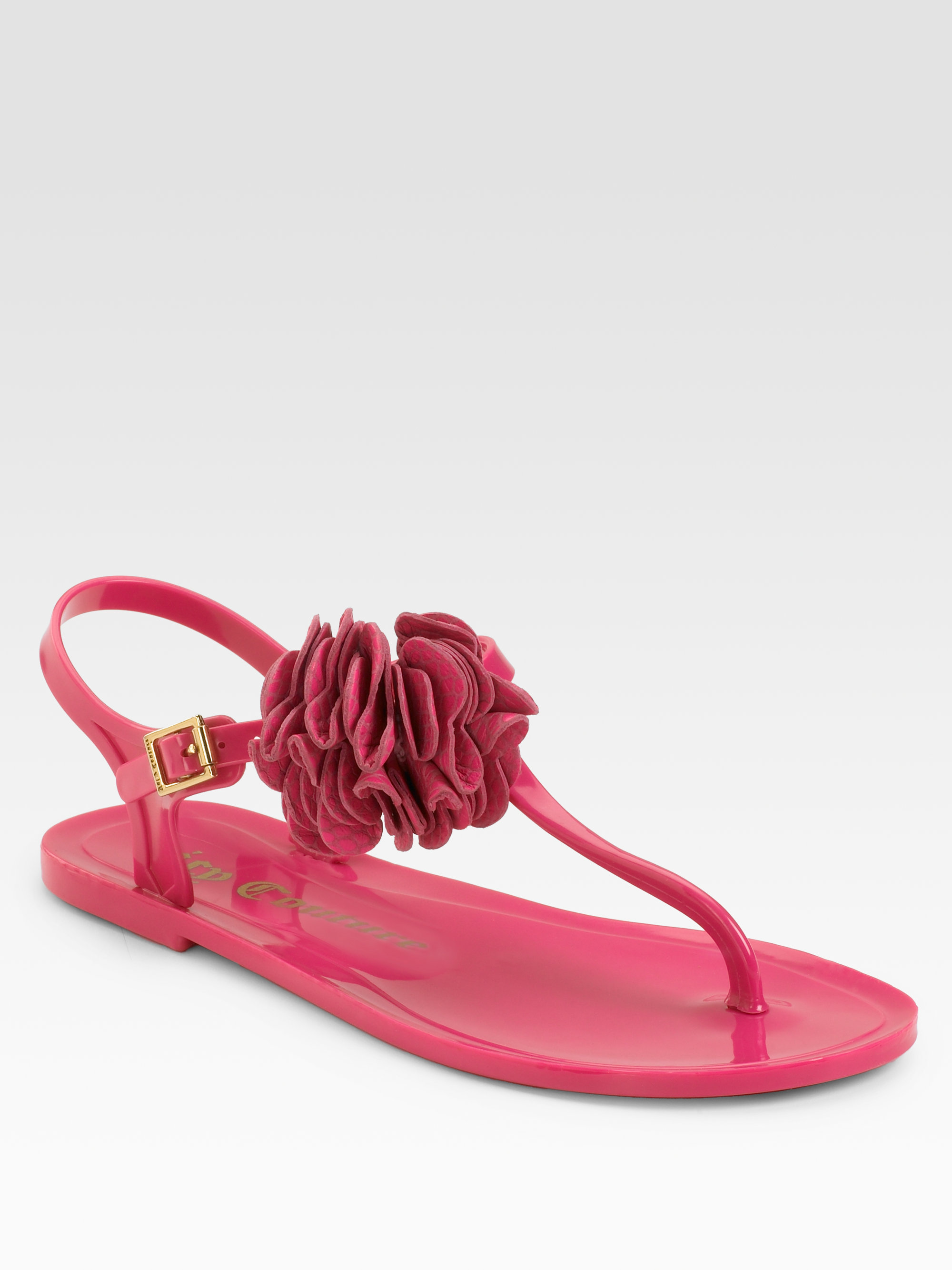 Juicy couture Flower Thong Sandals in Pink | Lyst