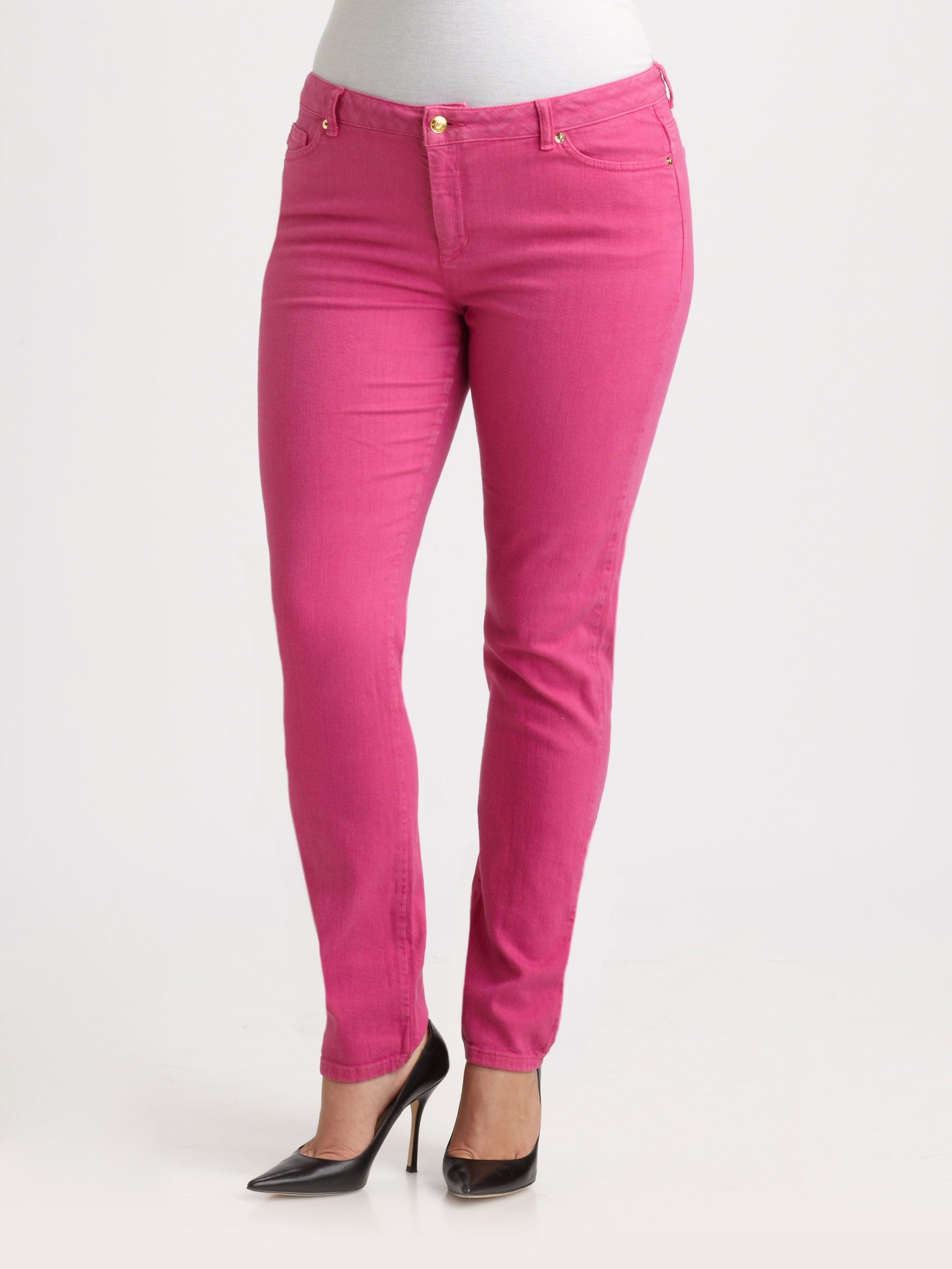 MICHAEL Michael Kors Colored Skinny Jeans in Pink - Lyst