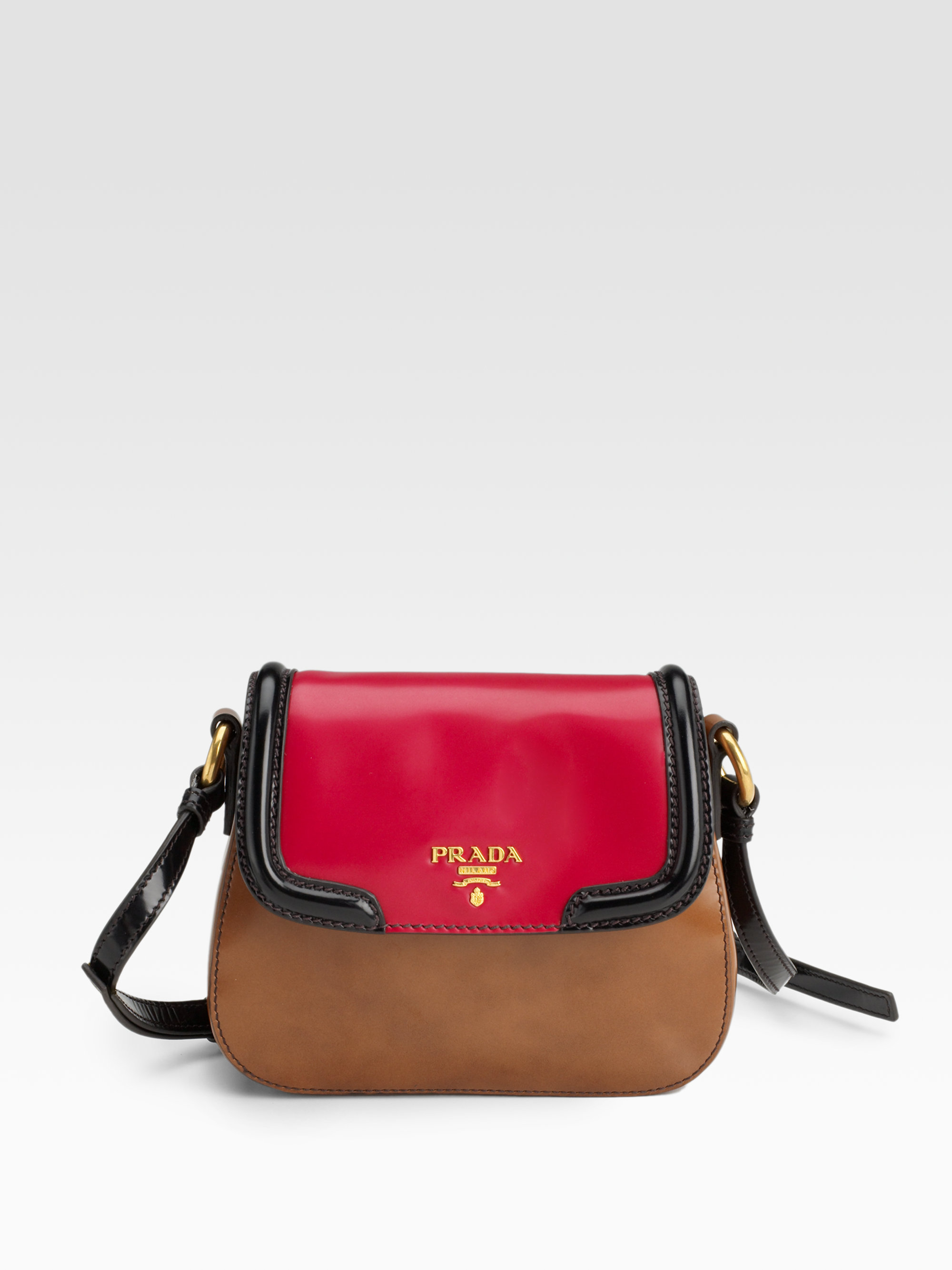 Prada Spazzolato Mini Crossbody Bag in Red Lyst