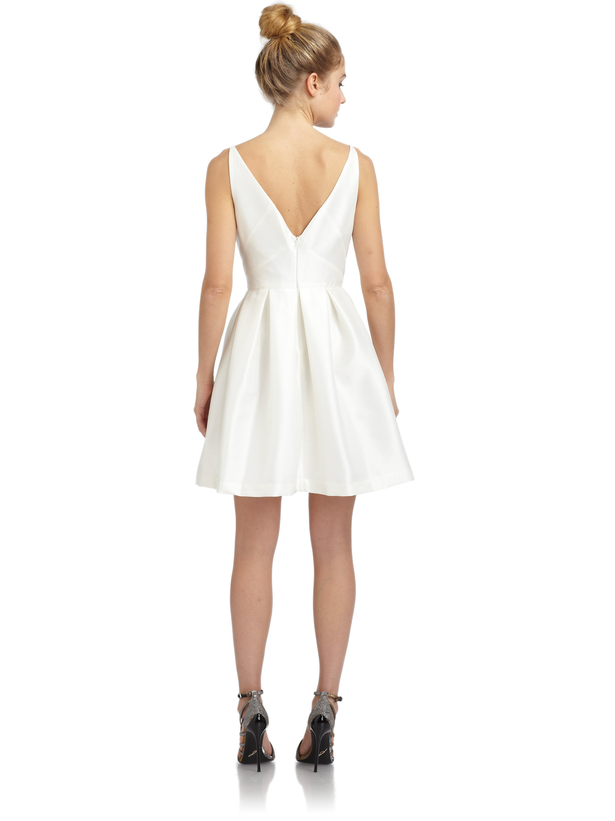 Lyst - Z Spoke By Zac Posen Pleated Faille Dress in White