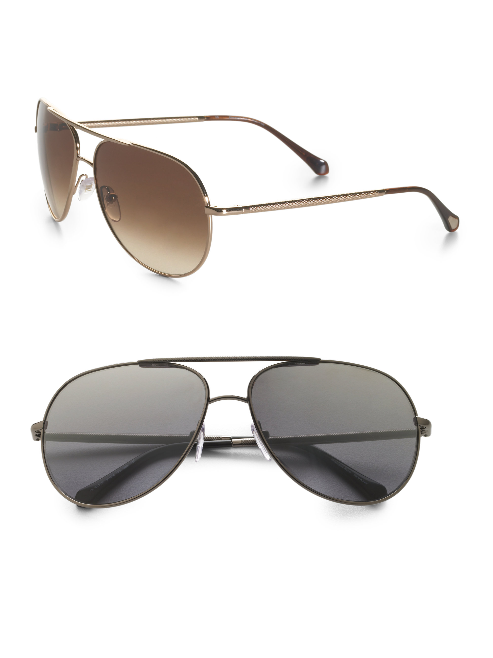 Lyst - Ermenegildo Zegna Metal Aviator Sunglasses in Black for Men