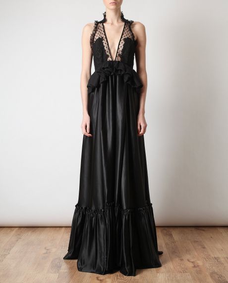 Givenchy Lace and Satin Gown in Black | Lyst