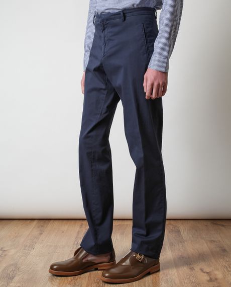 Jil Sander Stretchcotton Trousers in Blue for Men - Lyst