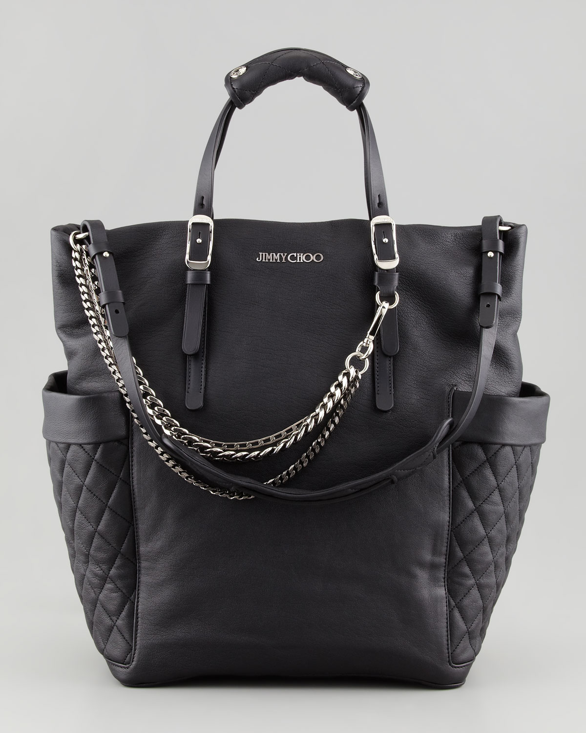 jimmy choo black leather bag