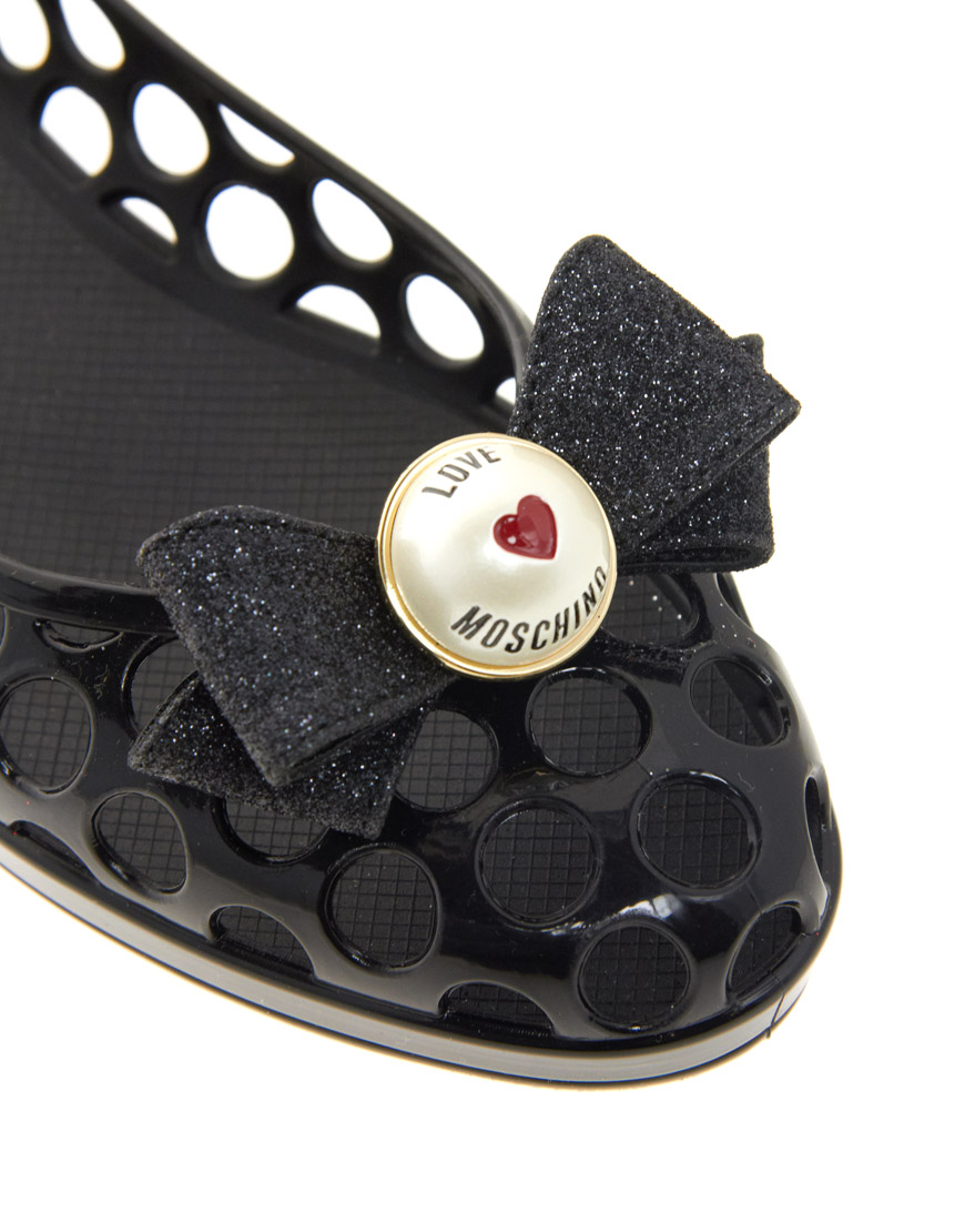 Love Moschino Jelly Flat Shoes in Black Lyst