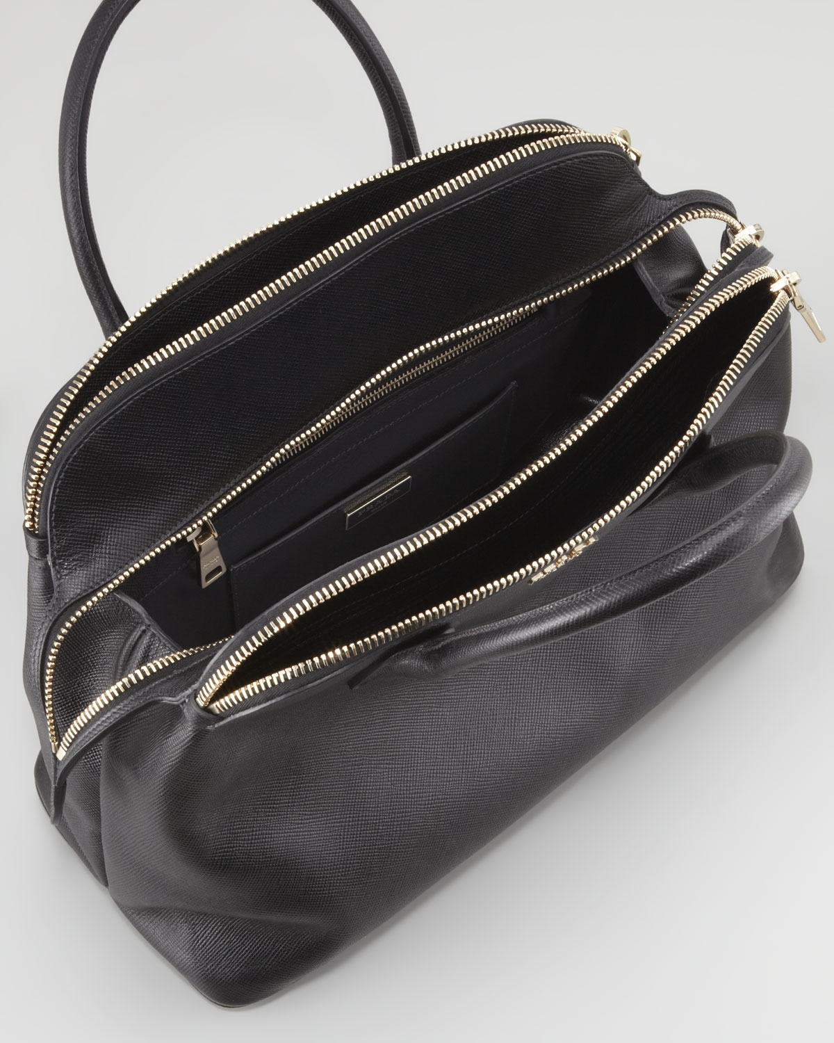 Prada Dome Tote Bag in Black | Lyst
