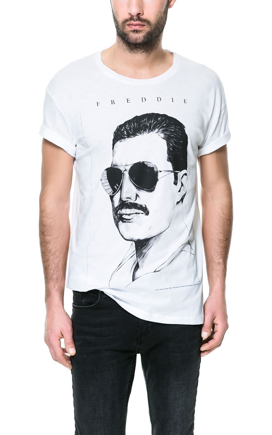 Zara Freddie Mercury T-Shirt in White for Men | Lyst