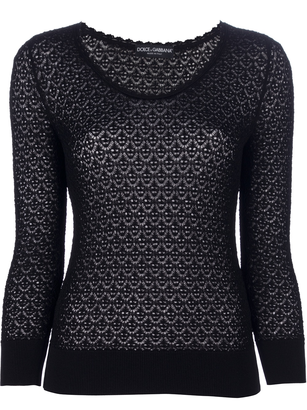Dolce & Gabbana Lace Sweater in Black | Lyst