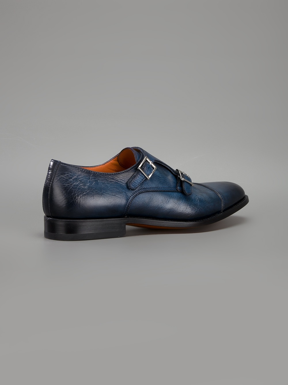 Lyst - Santoni Double Strap Monk Shoe in Blue for Men