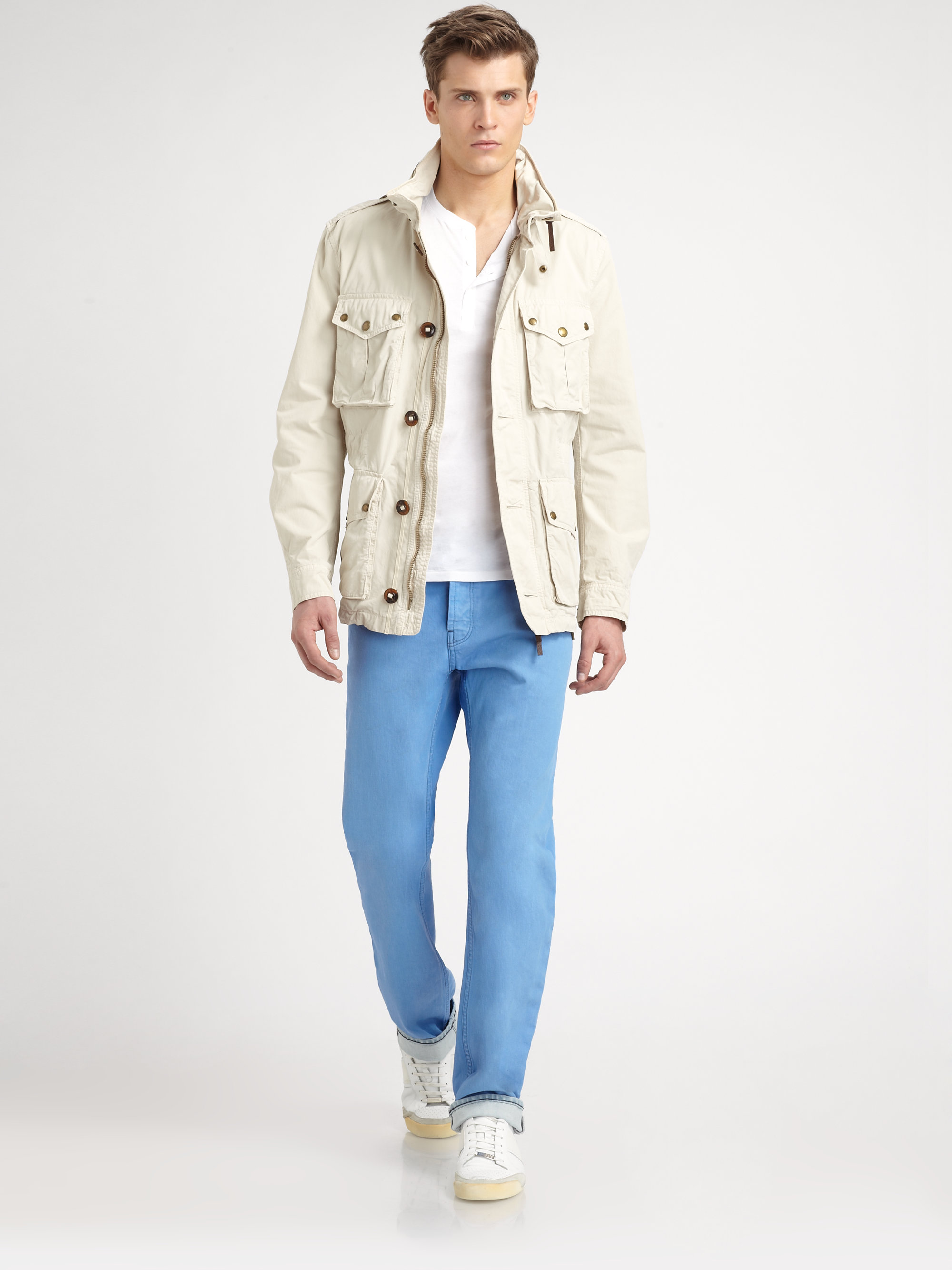 Lyst Burberry Brit Cotton Safari Jacket in Natural for Men