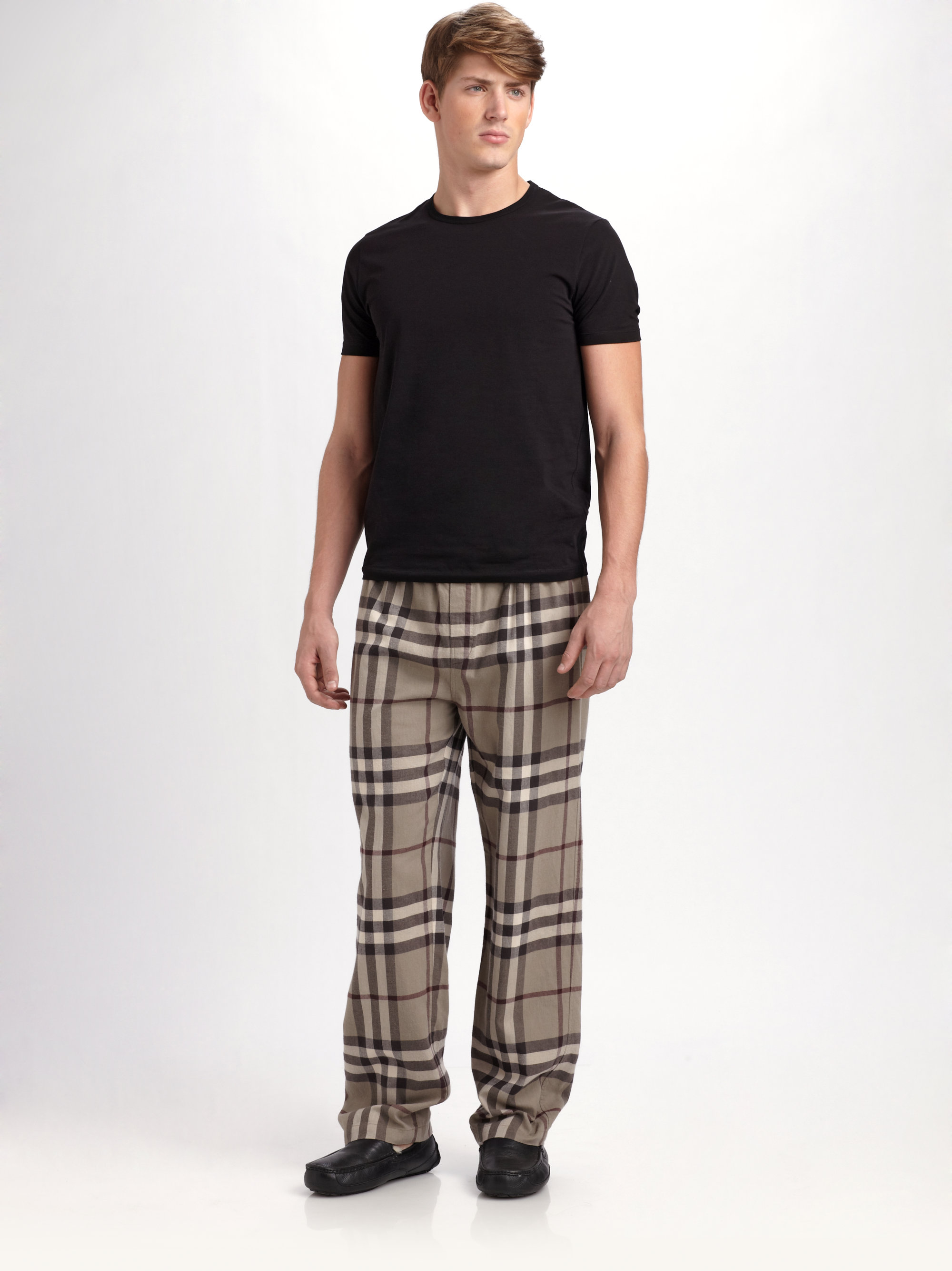 Lyst - Burberry Flannel Pajamas Pants in Brown for Men