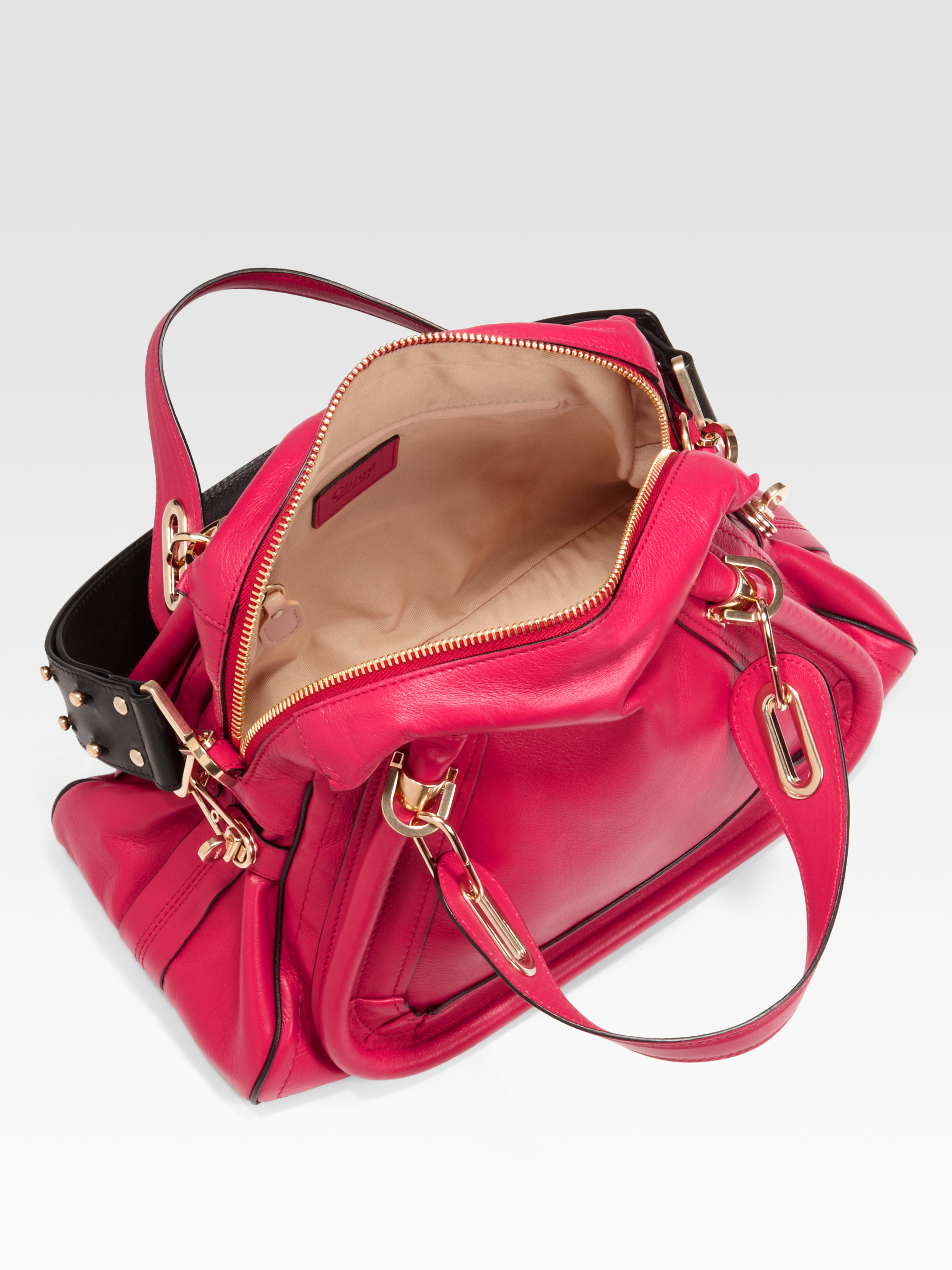 Chlo Paraty Medium Shoulder Bag in Pink (peony red) | Lyst  