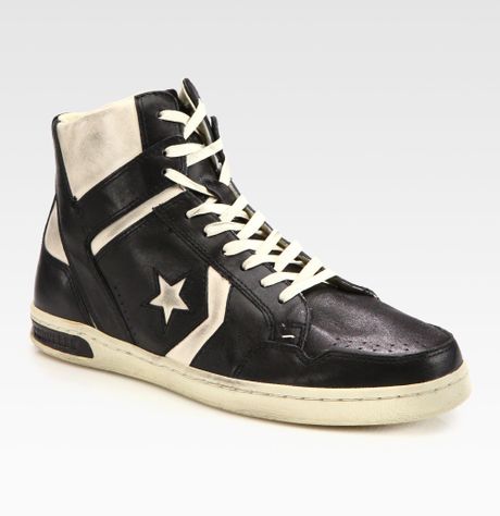 Converse Weapon One Star Leather Hightop Sneaker in Black for Men | Lyst