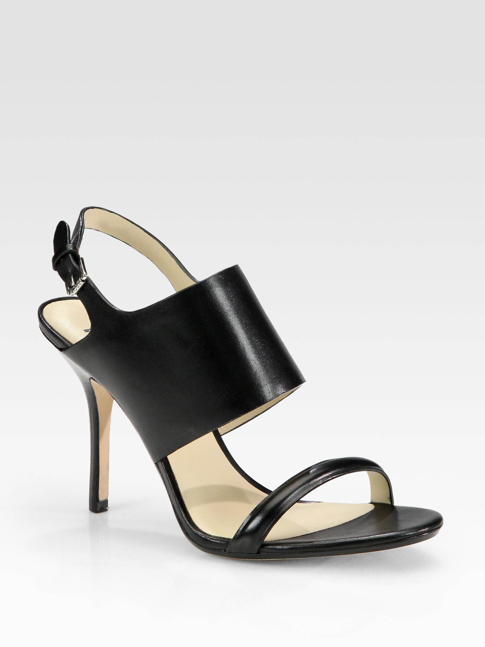 Lyst - Kors By Michael Kors Hutton Leather Slingback Sandals in Black