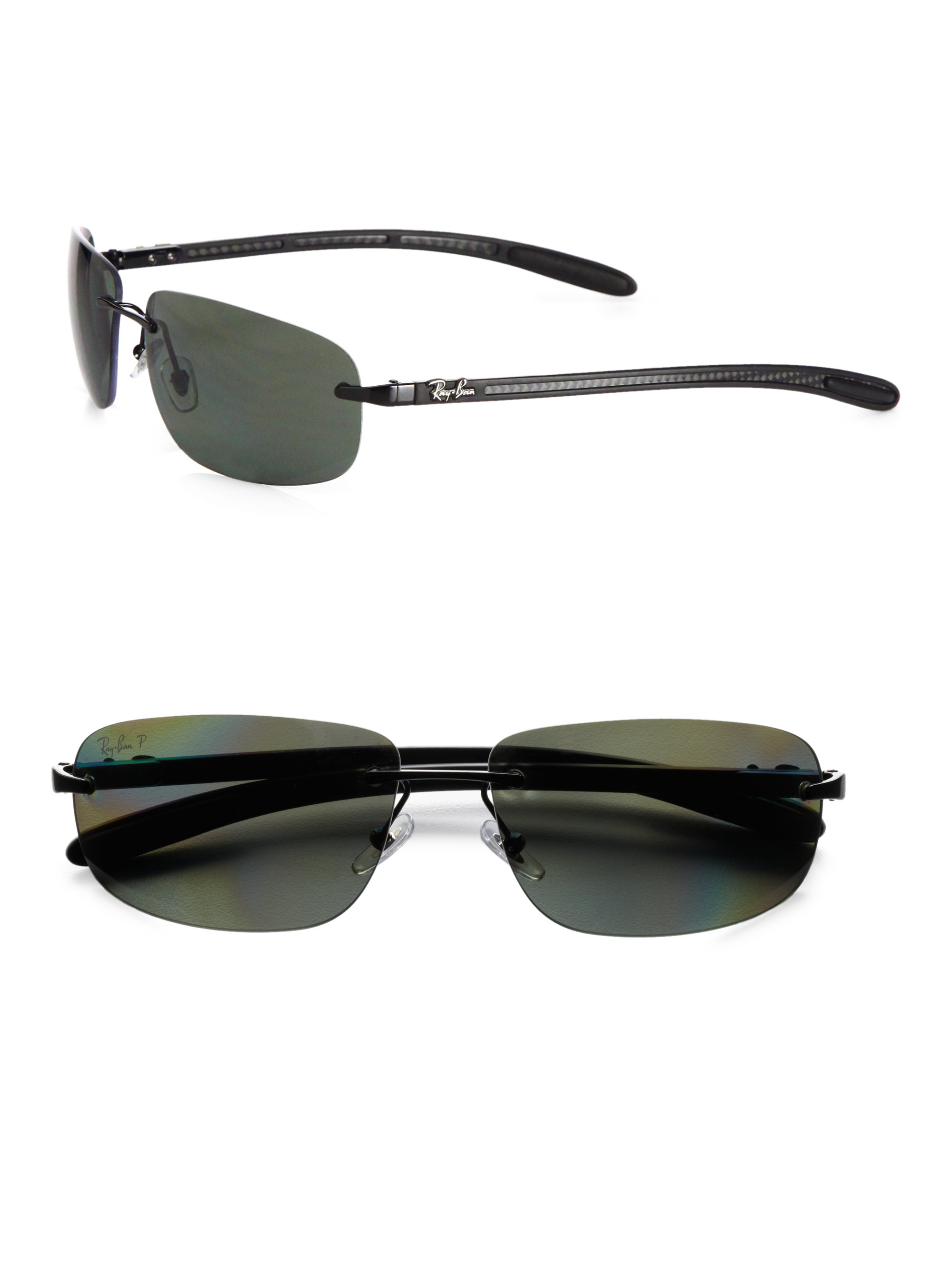 Lyst RayBan Tech Rimless Metal Sunglasses in Black for Men