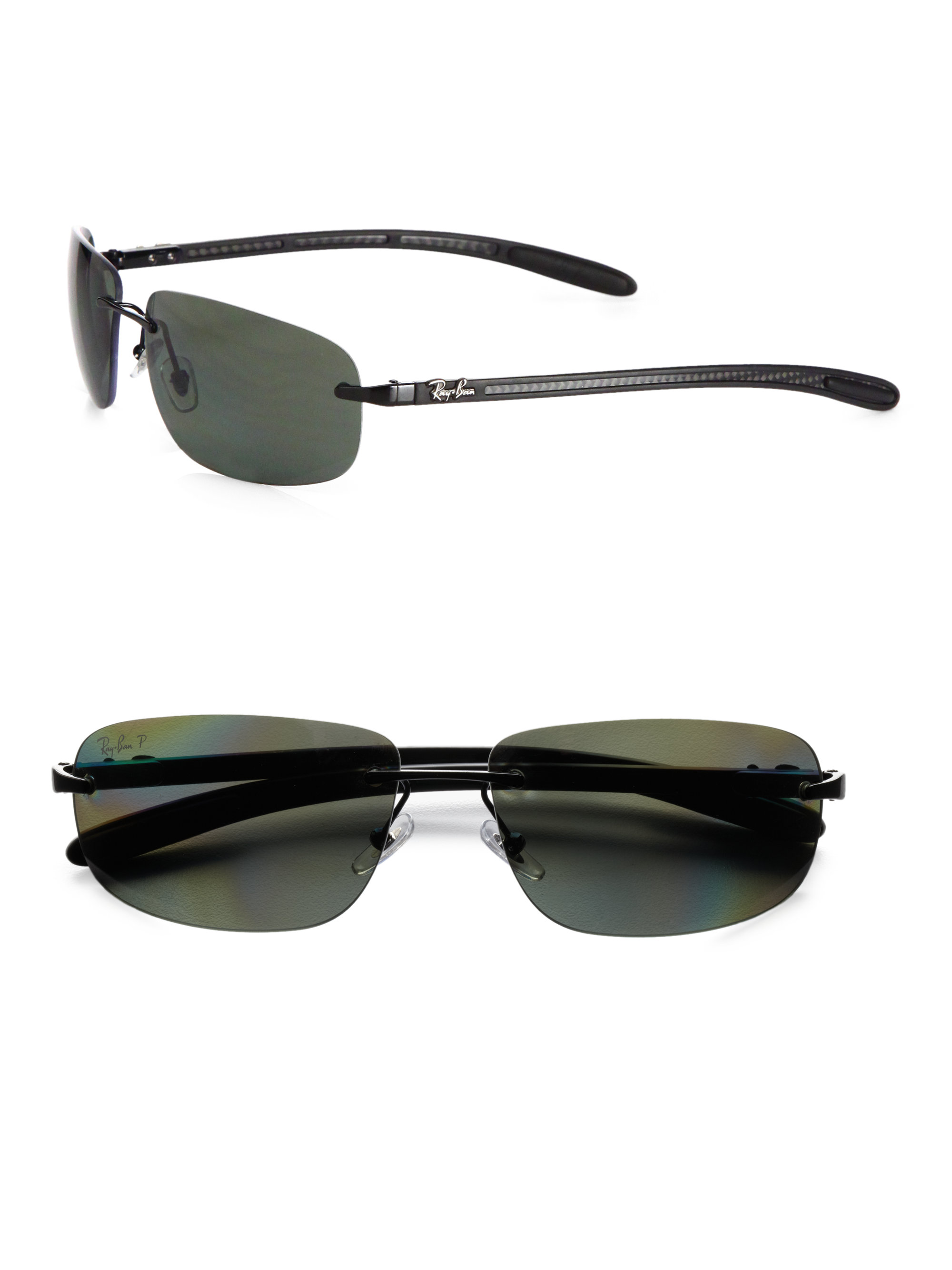 Lyst - Ray-Ban Tech Rimless Metal Sunglasses in Black for Men