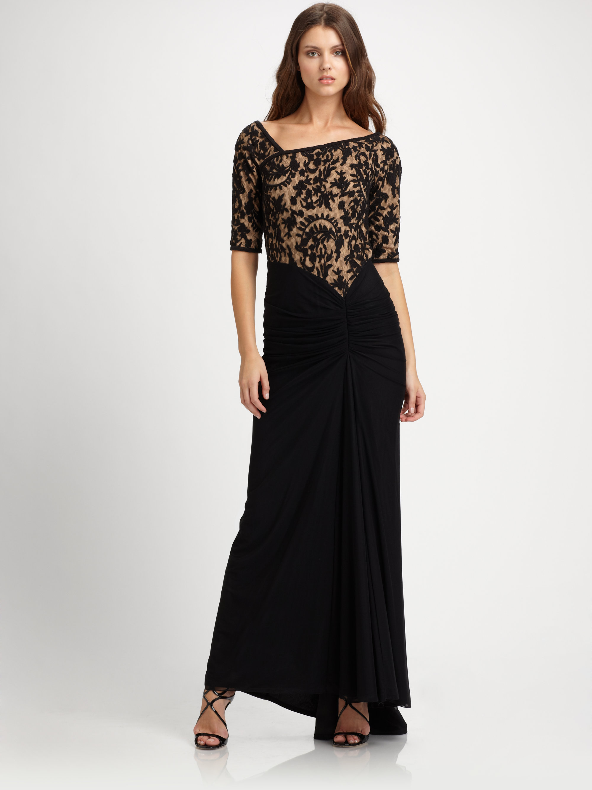 tadashi shoji lace gown