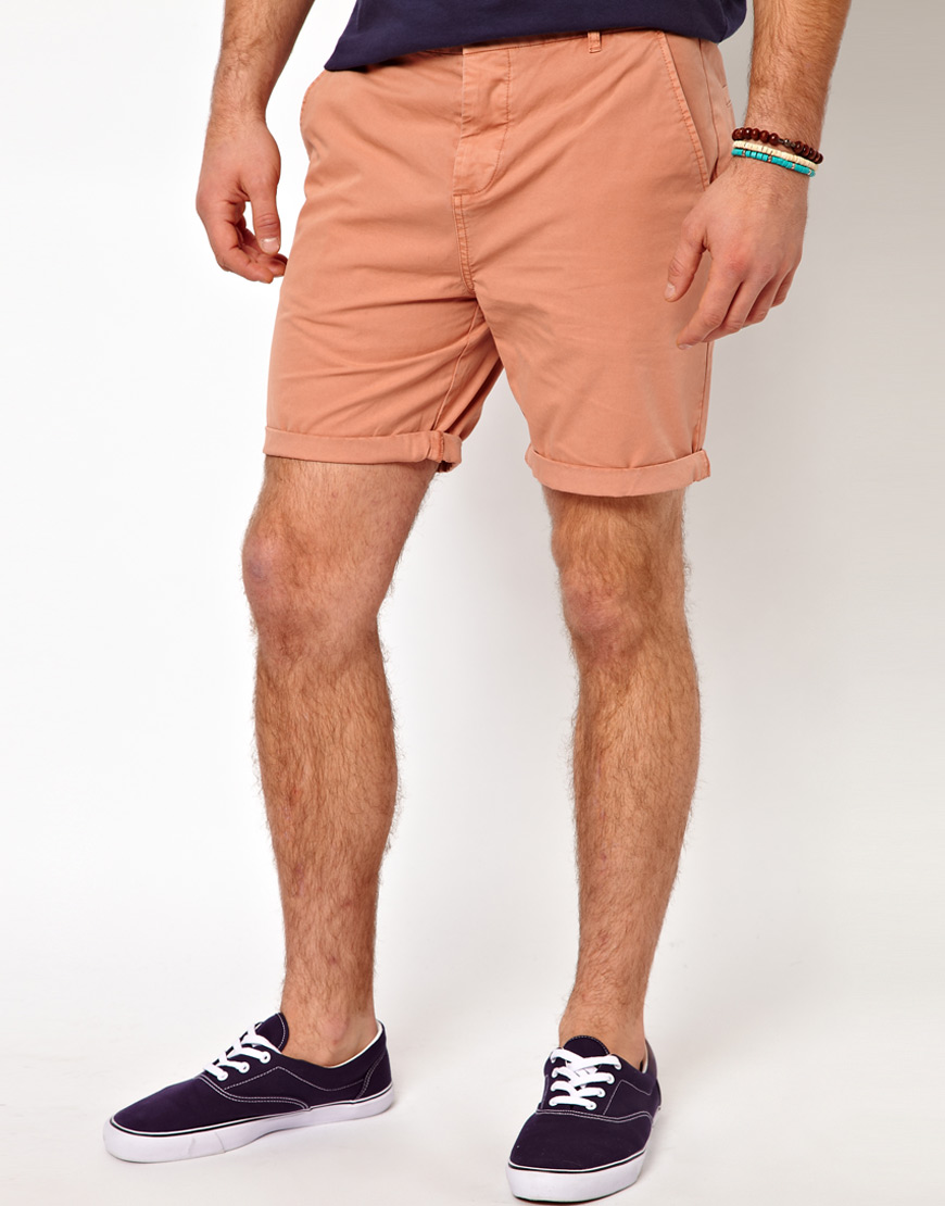 Lyst Asos Chino Shorts in Pink for Men