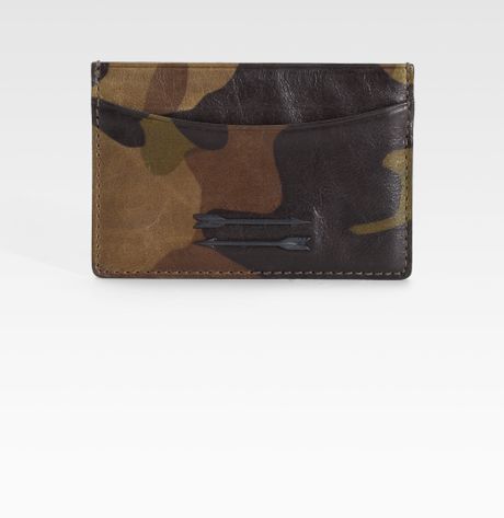 Ben Minkoff Capen Leather Credit Card Holder in Brown for Men (camo) | Lyst