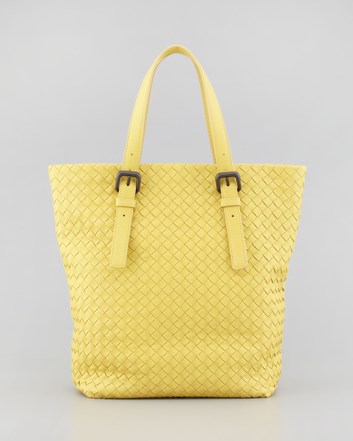 Bottega Veneta Small Woven Leather Box Tote Bag Yellow in Yellow | Lyst