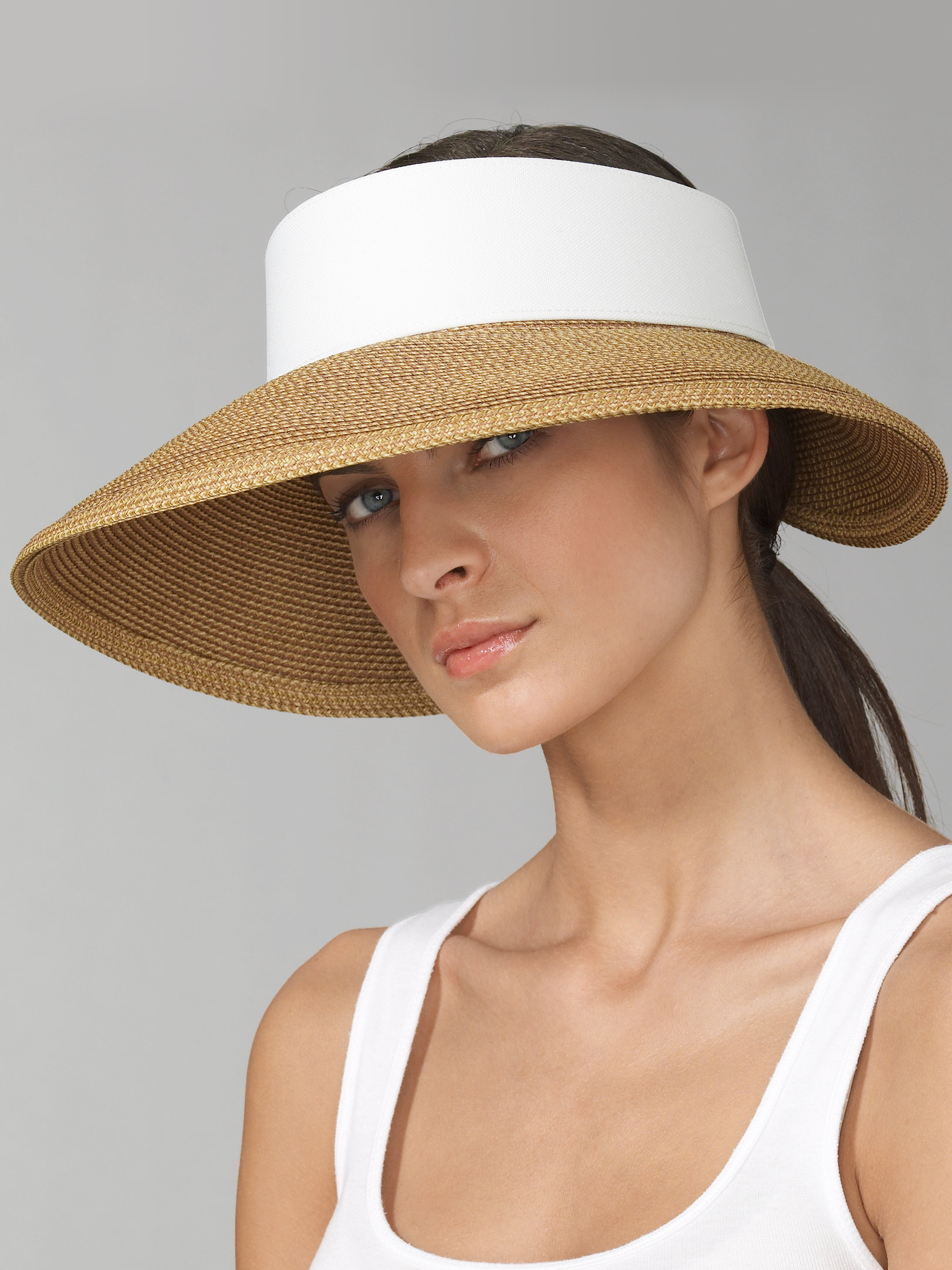 Eric javits Halo Visor in Beige (natural-black) | Lyst