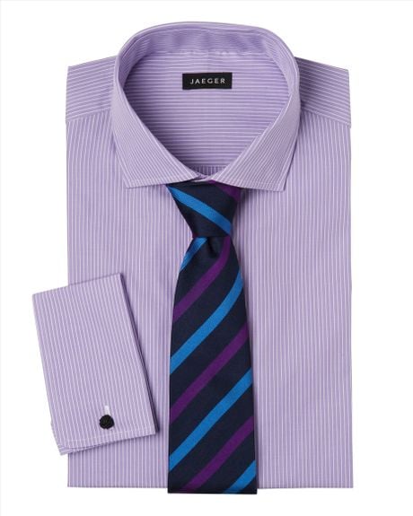 Jaeger Butcher Stripe Shirt in Purple for Men (lilac) | Lyst