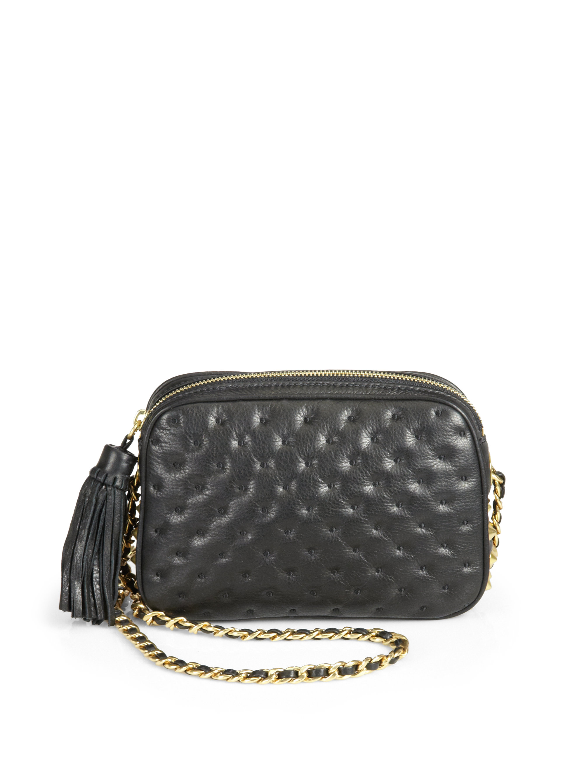 Rebecca Minkoff Flirty Quilted Leather Crossbody Bag in Black | Lyst