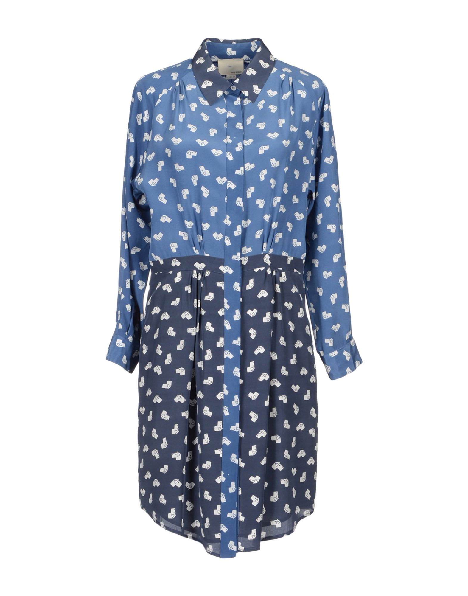 Lyst - Boy by band of outsiders Raglan Silk Dot Print Dress in Blue