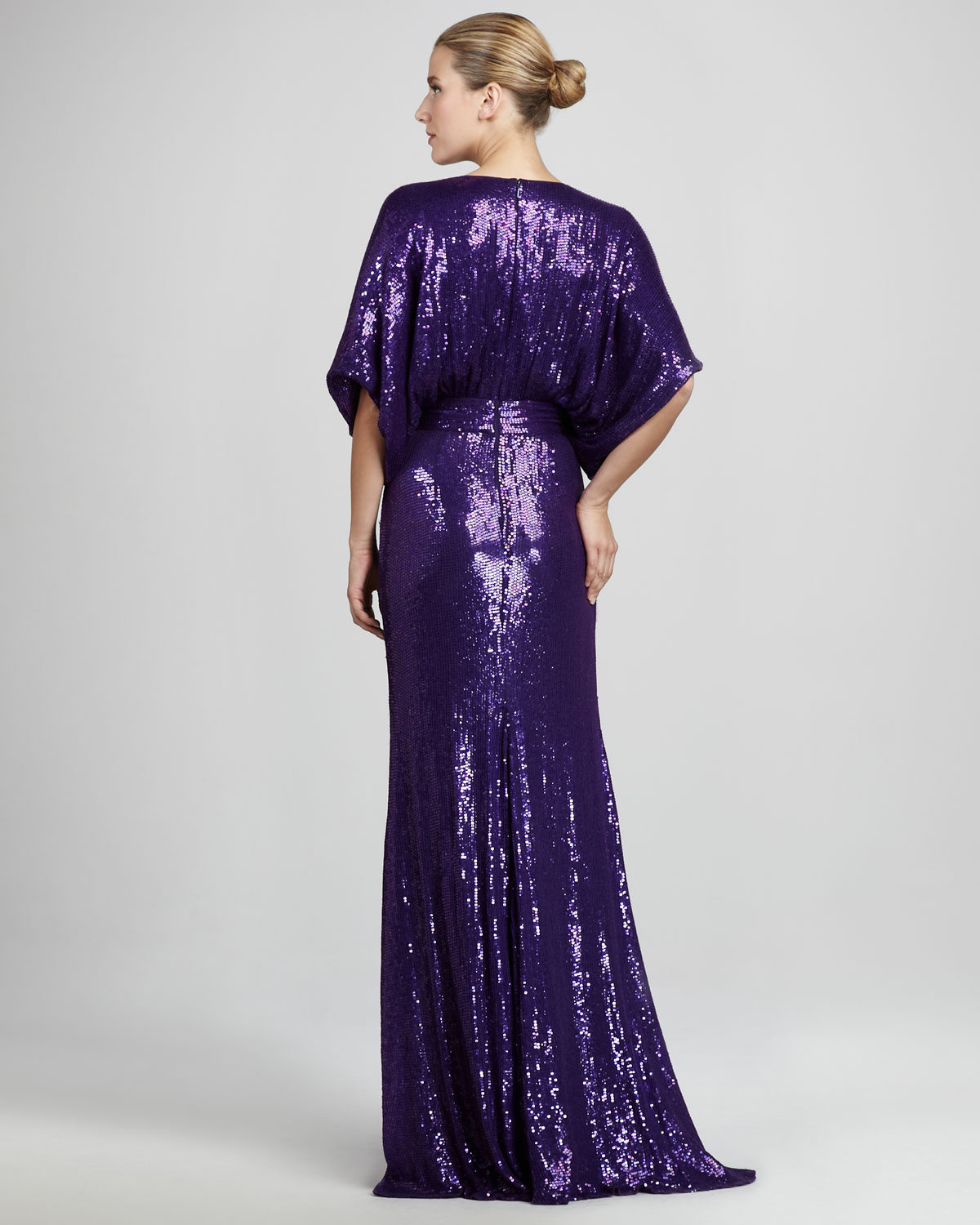 Lyst Naeem Khan Sequined Kimono Gown in Purple