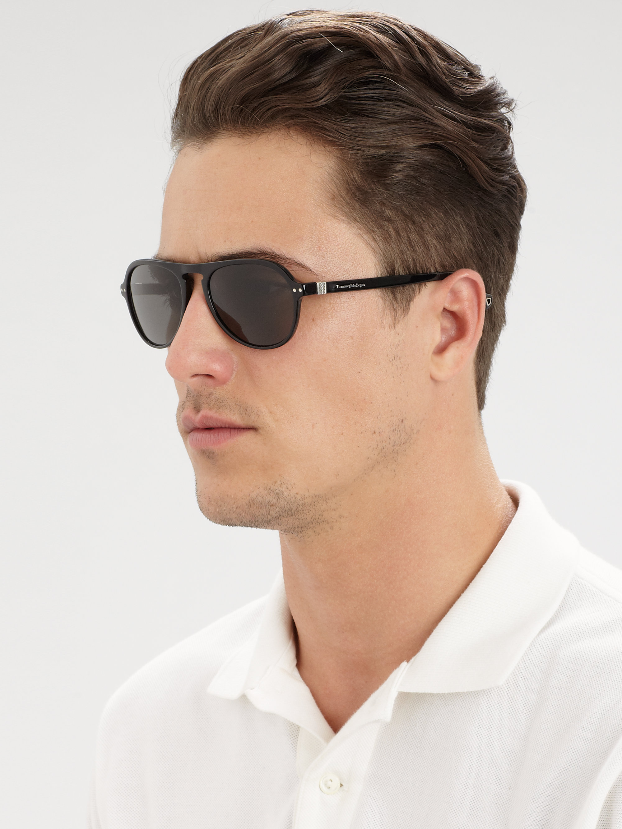 Ermenegildo zegna Vintage Aviator Sunglasses in Metallic for Men | Lyst