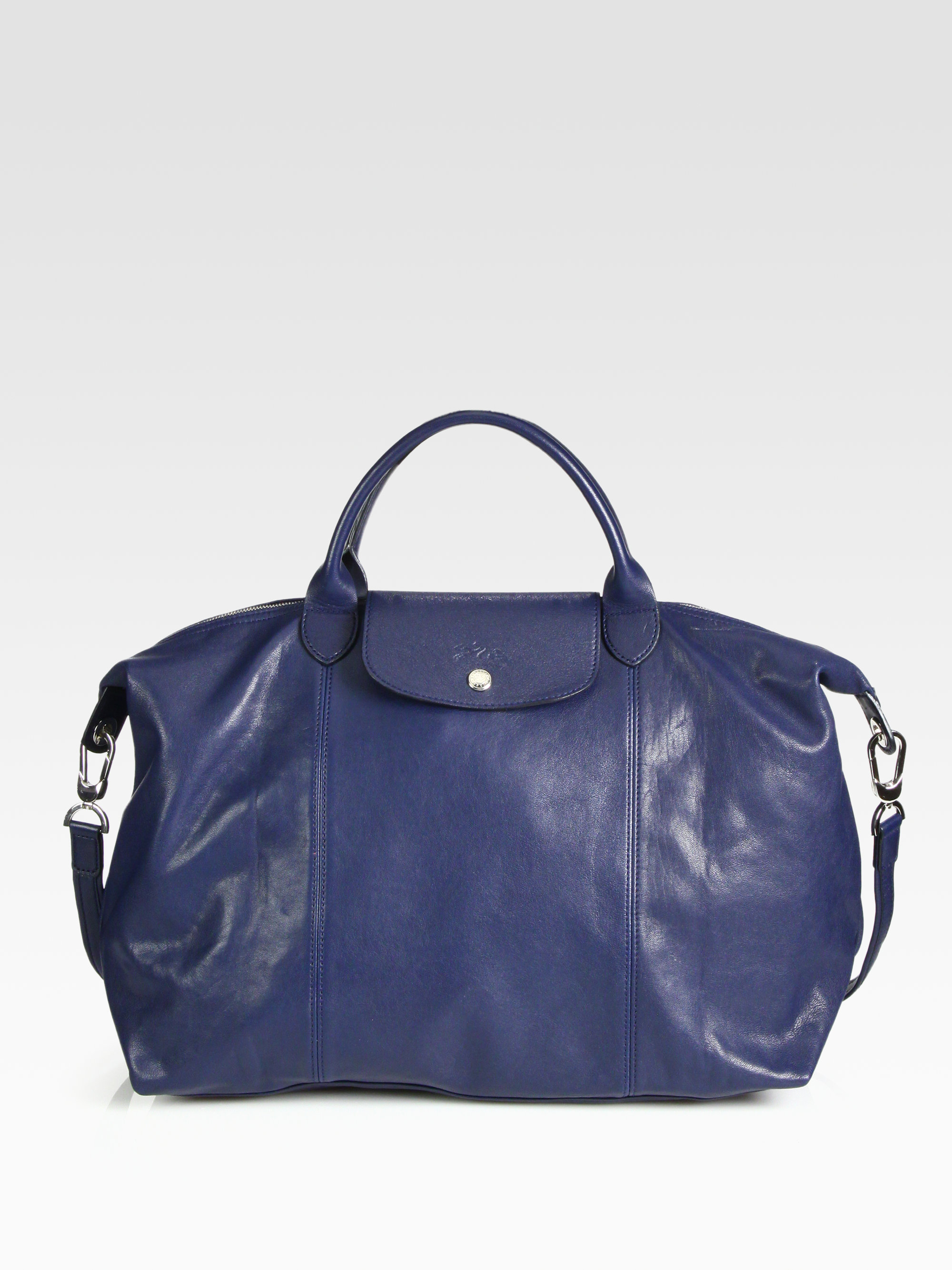 Longchamp Le Pliage Cuir Large Handbag in Blue for Men (navy) | Lyst