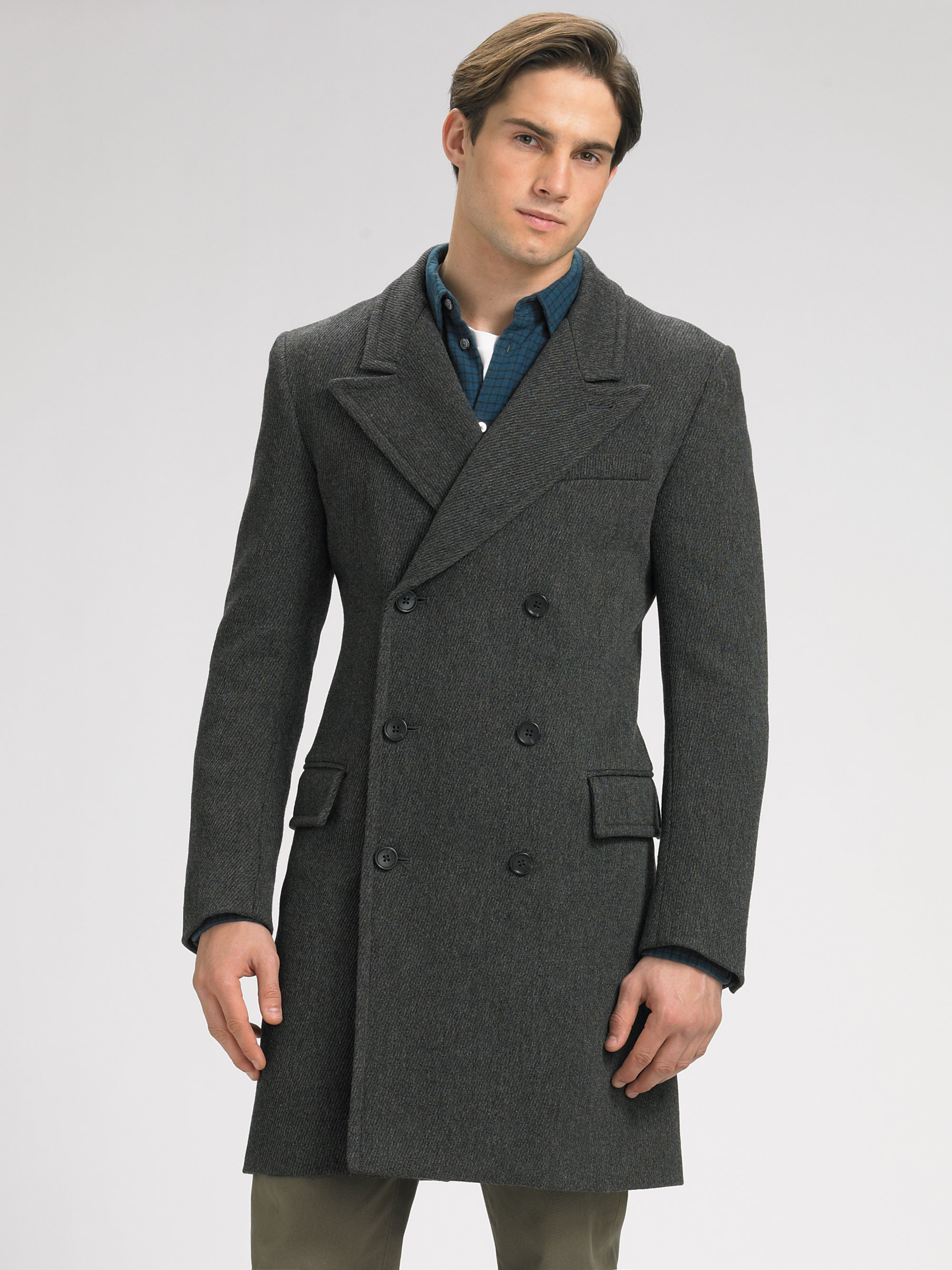 Marc by marc jacobs Perry Wool Overcoat in Gray for Men | Lyst