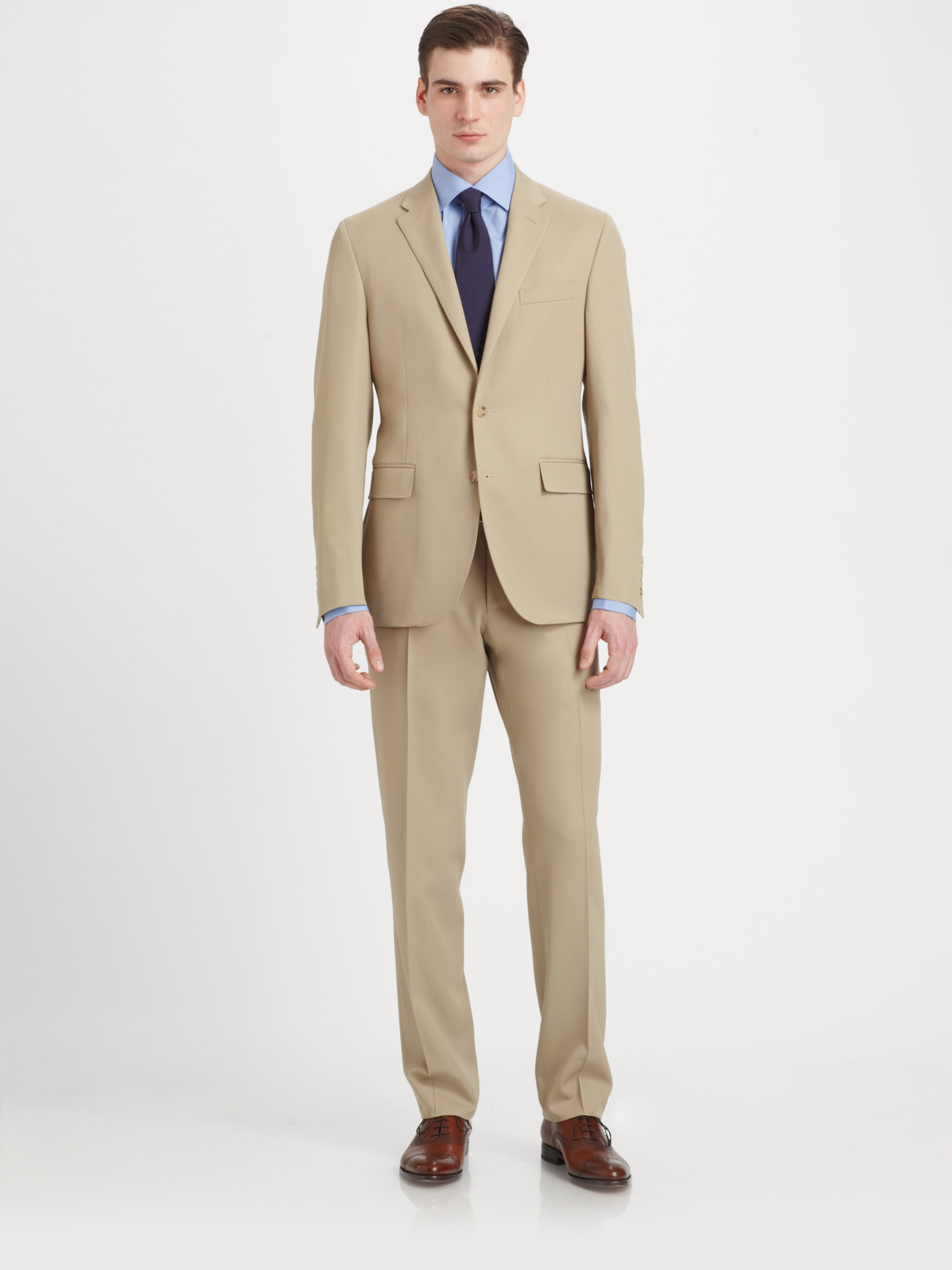 Lyst - Polo Ralph Lauren Wool Gabardine Suit in Natural for Men