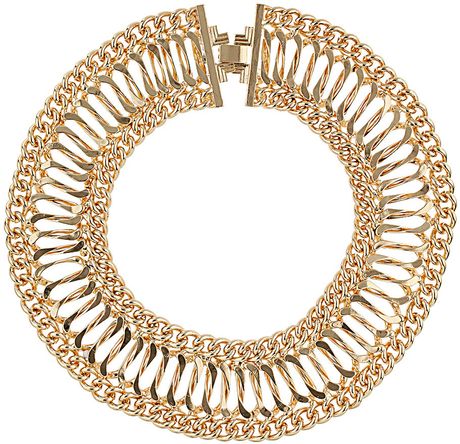 Topshop Premium Chunky Chain Collar in Gold | Lyst