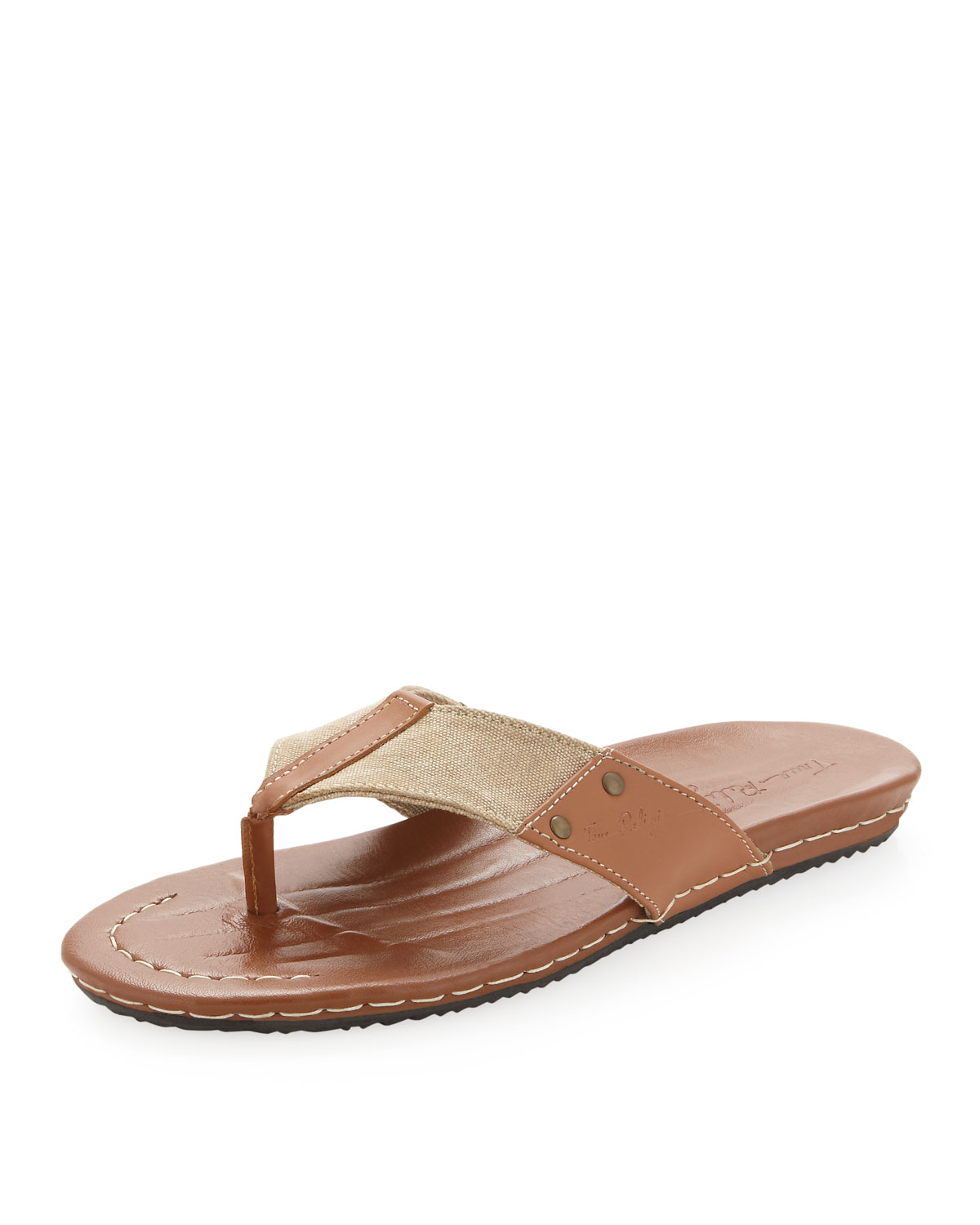 True Religion Rory Mix Media Thong Sandals in Brown for Men (khatan) | Lyst
