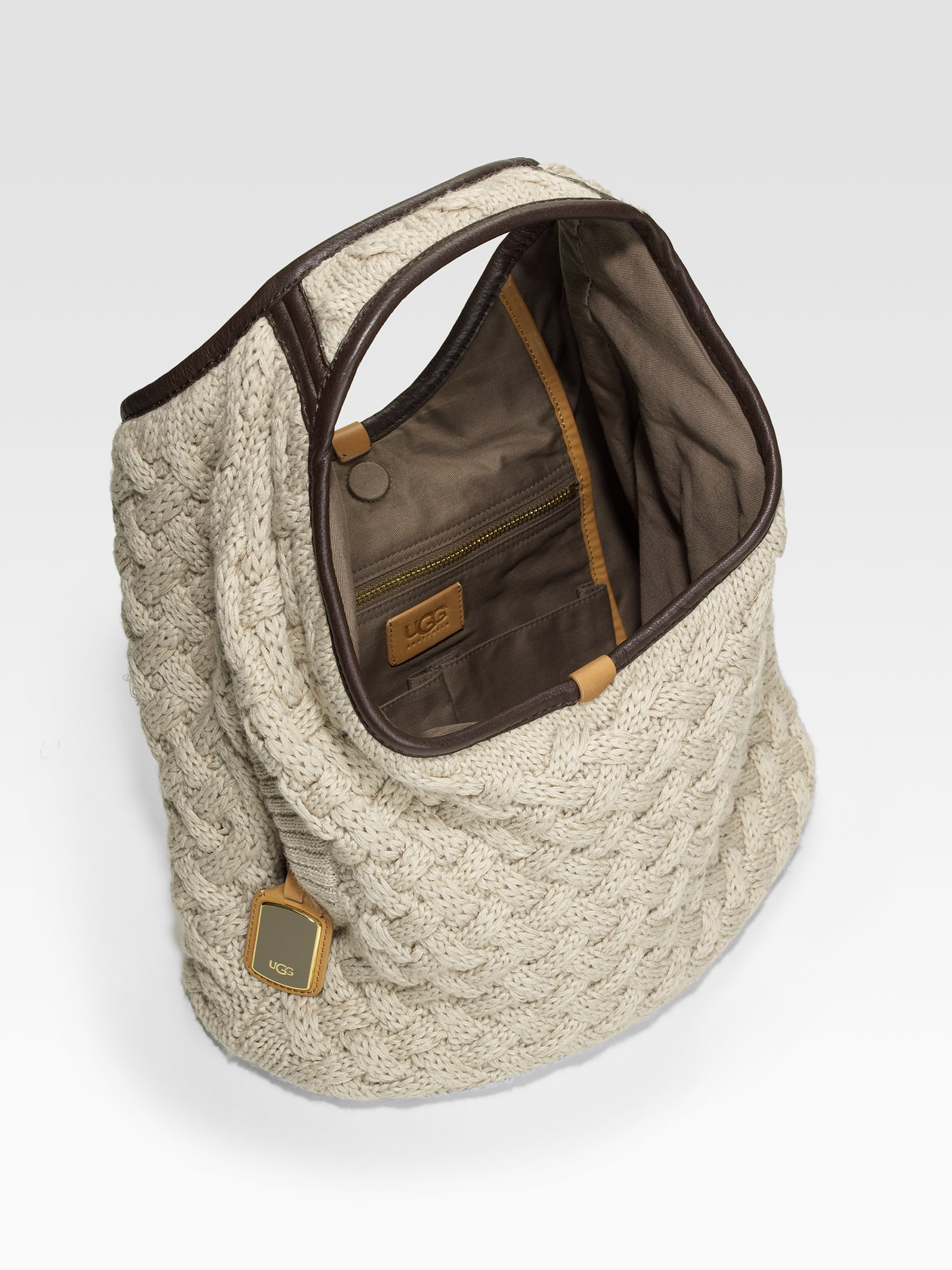 Lyst Ugg Knit Wool Hobo Bag in Natural