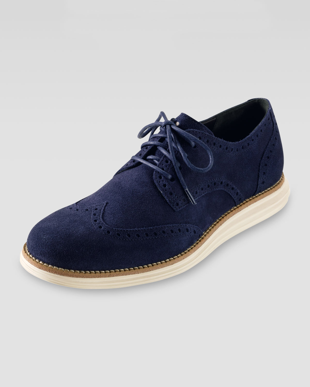 Lyst - Cole Haan Lunargrand Wingtip in Blue for Men