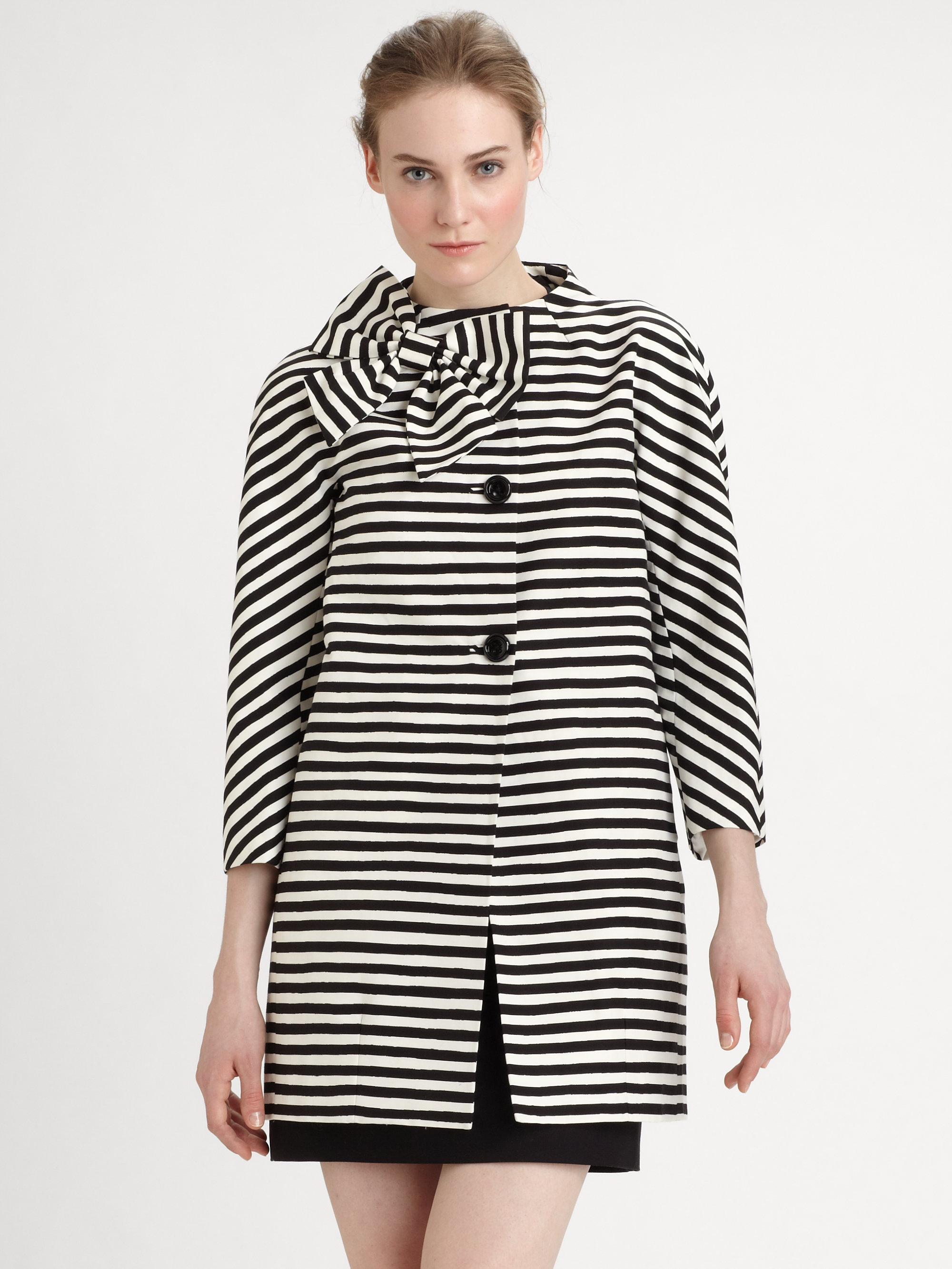 Lyst - Kate Spade New York Cottonsilk Dorothy Coat in Black