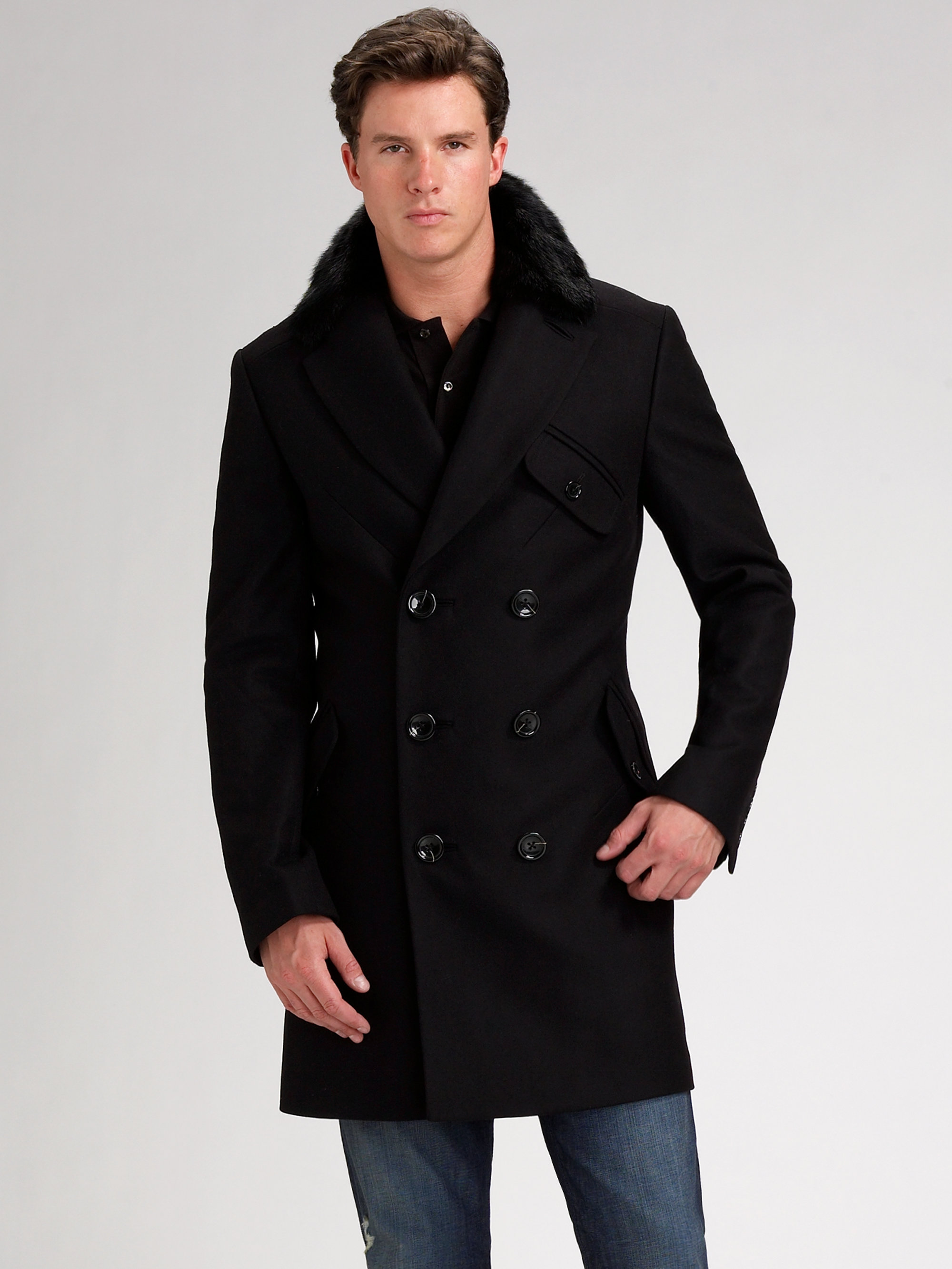 Lyst - Rock & Republic Furtrim Bogart Coat in Black for Men