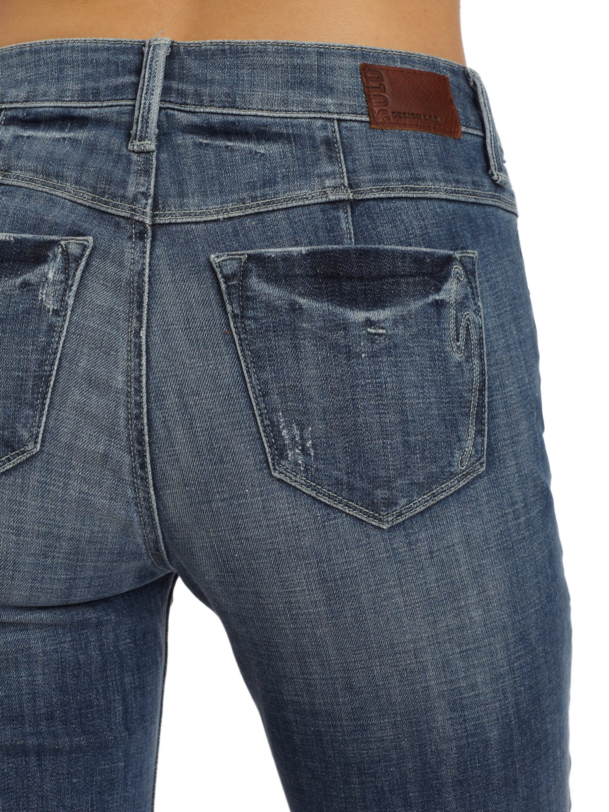 Lyst - Sold Design Lab Distressed Skinny Leg Denim Jeans in Blue