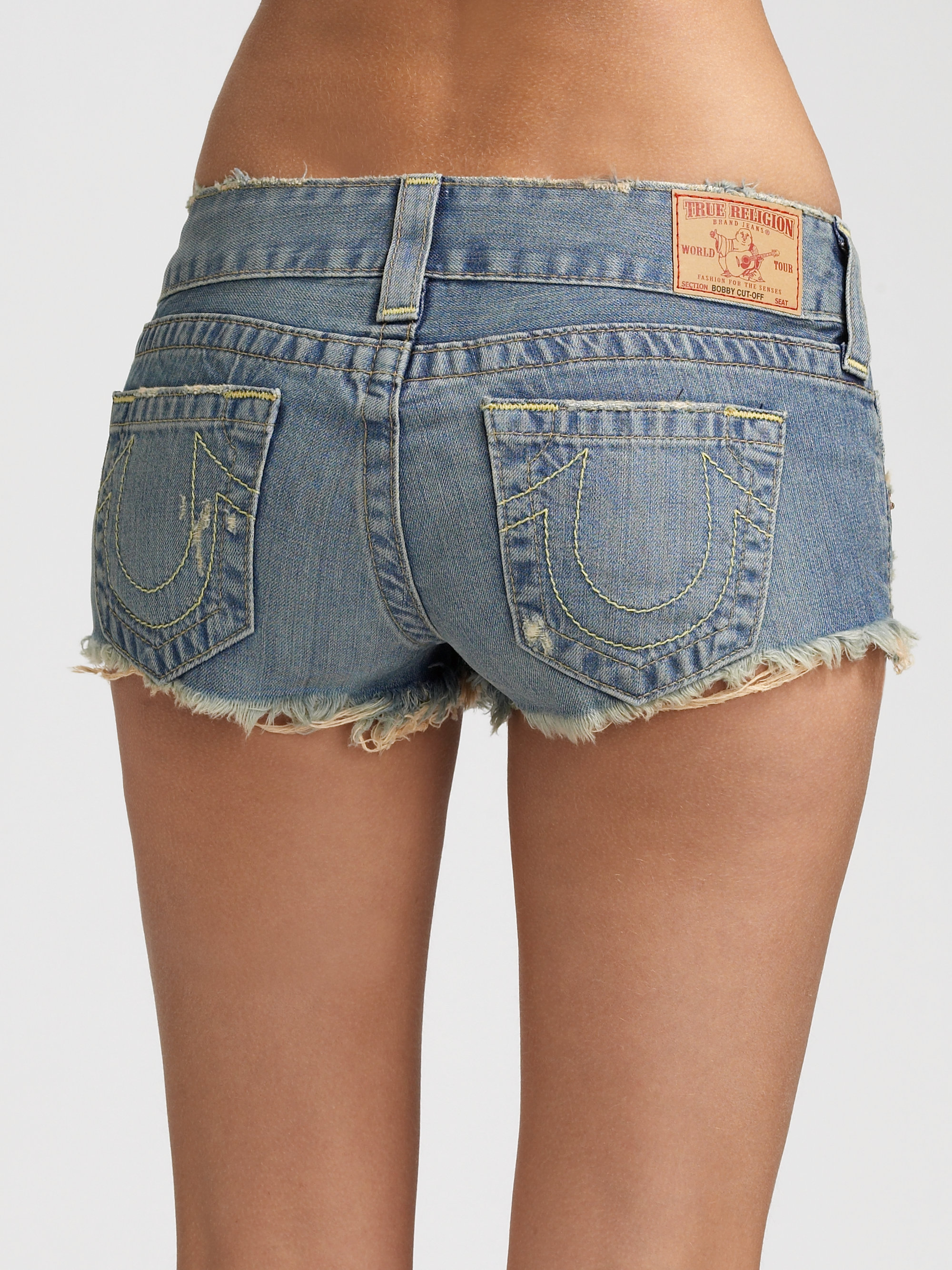 Lyst True Religion Bobby Cutoff Denim Shorts In Blue 