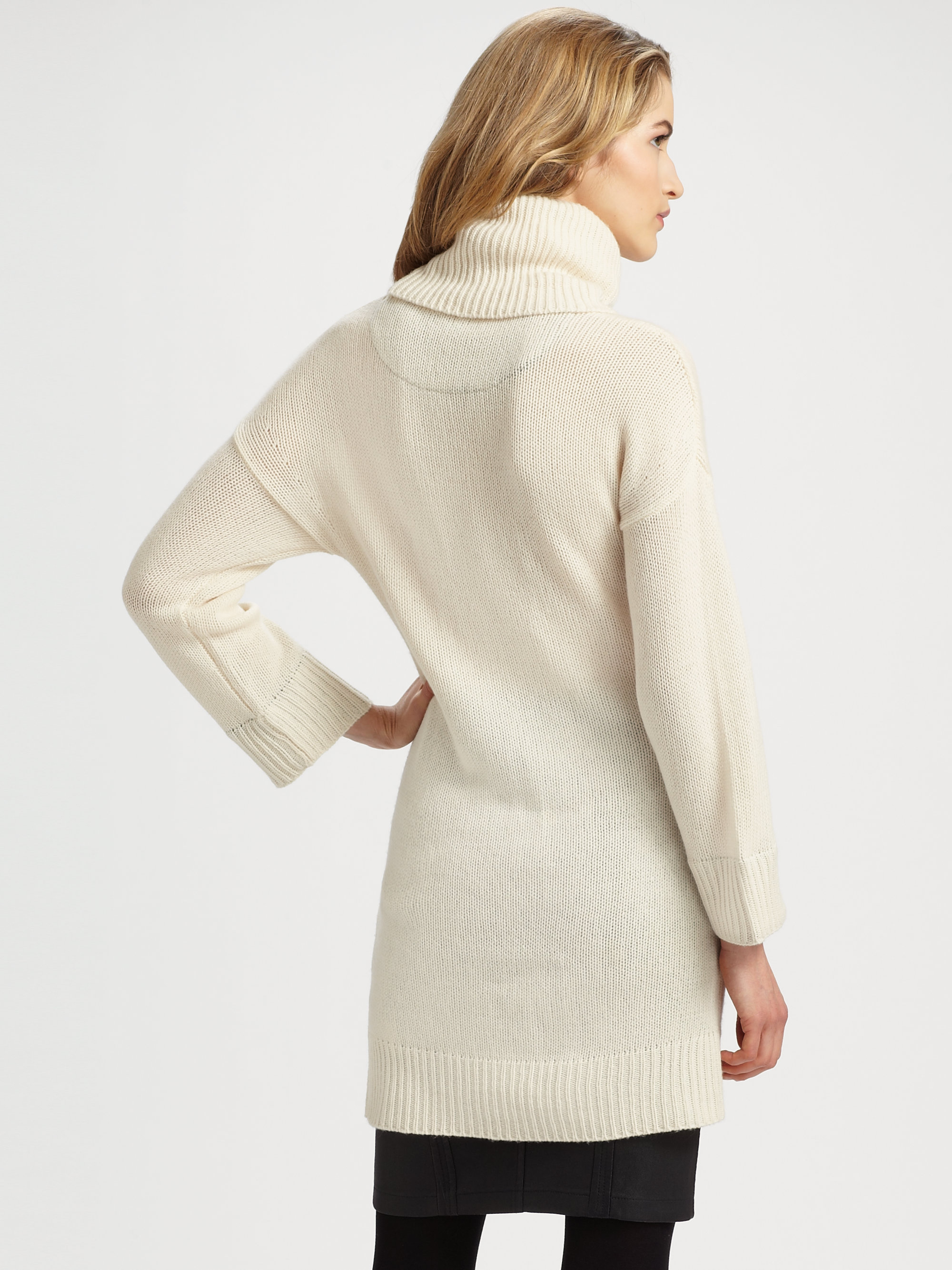 Lyst - Burberry brit Chunky Turtleneck Tunic Sweater in Natural