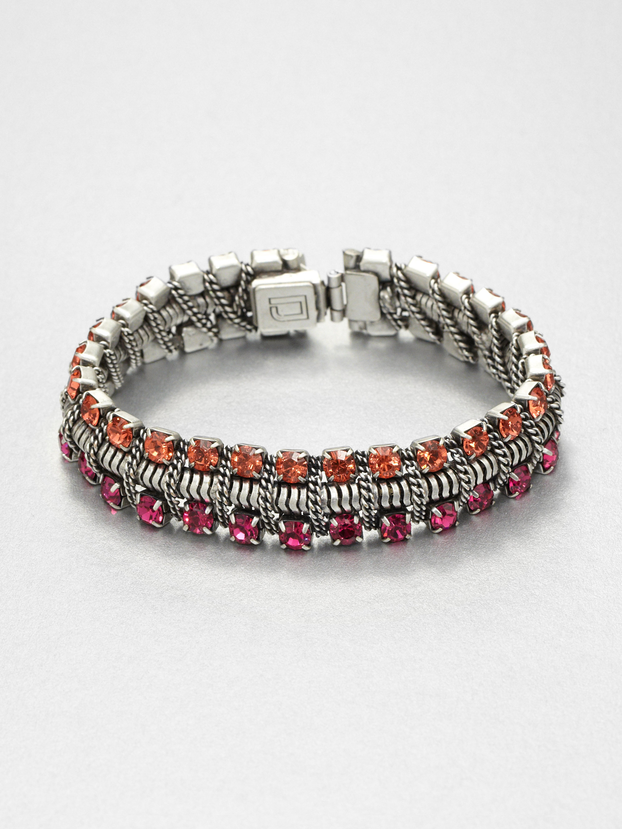 Lyst - Dannijo Swarovski Crystal Snake Chain Bracelet in Pink