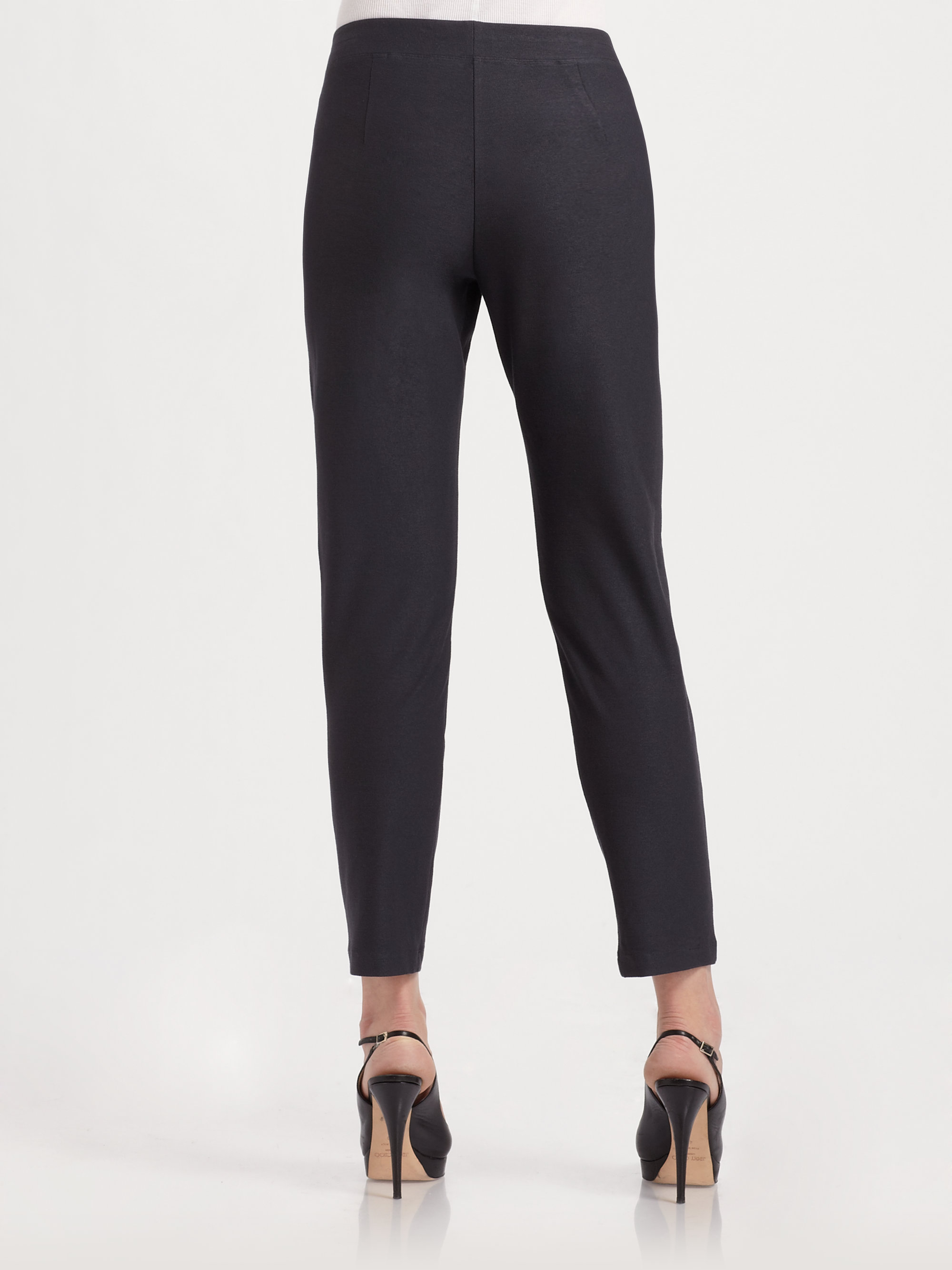 Eileen fisher Slim Ankle Pants in Black | Lyst