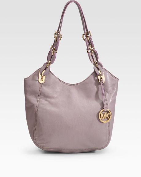 Michael Michael Kors Lilly Leather Tote in Purple (wisteria) | Lyst