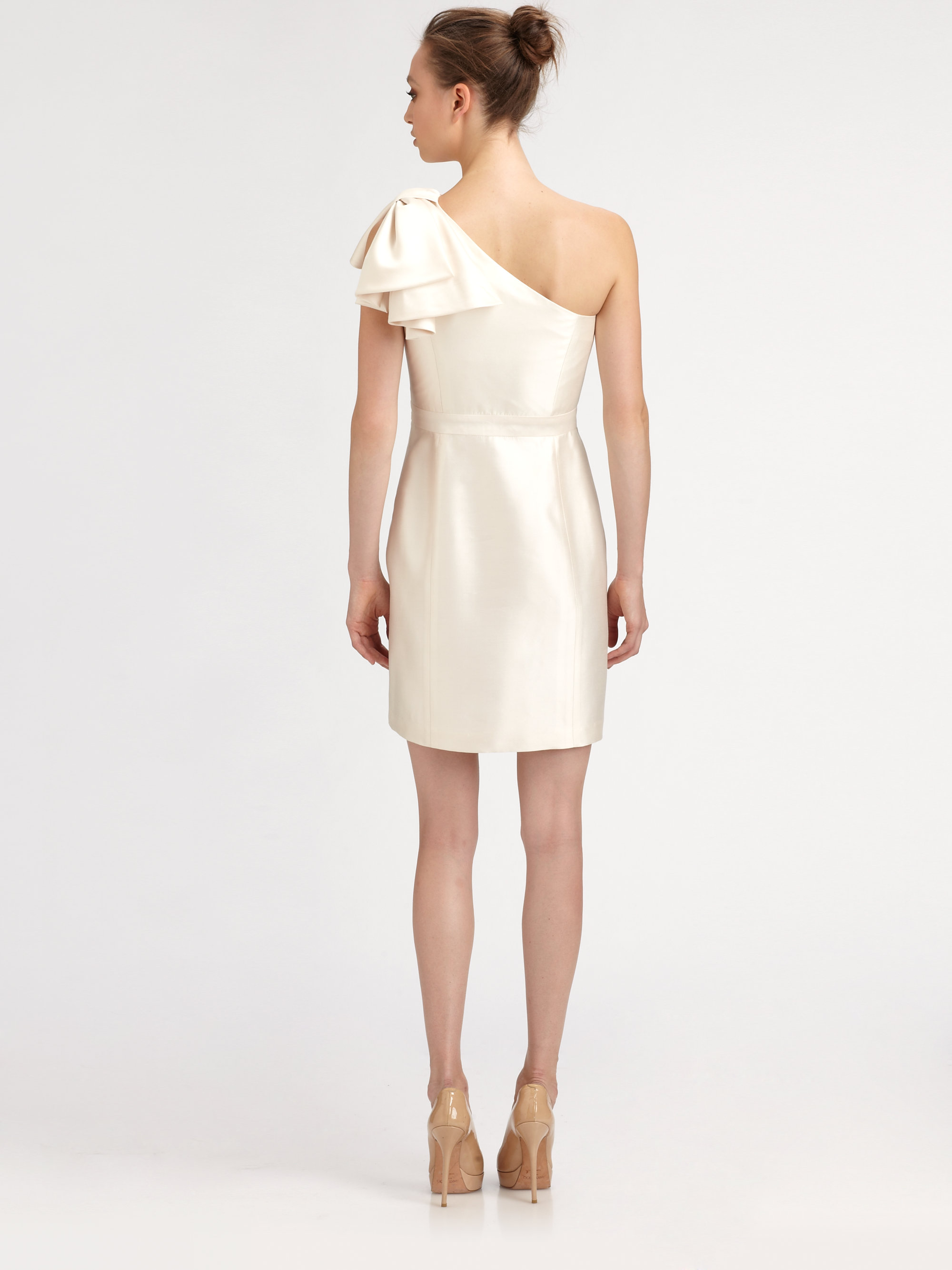 Lyst - Shoshanna Amber Silk Dress in White