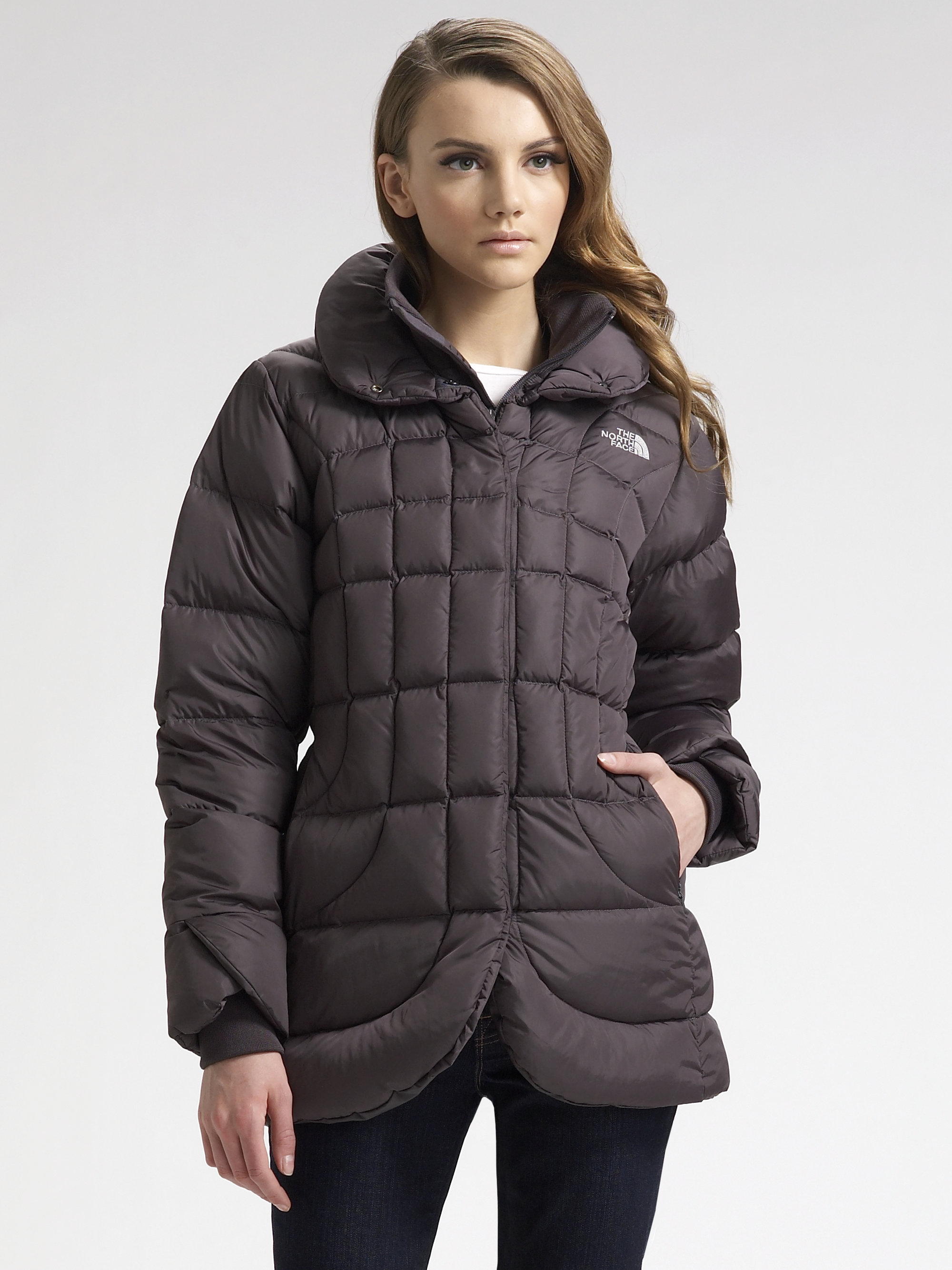 Lyst - The North Face Quilted Puffer Jacket in Gray