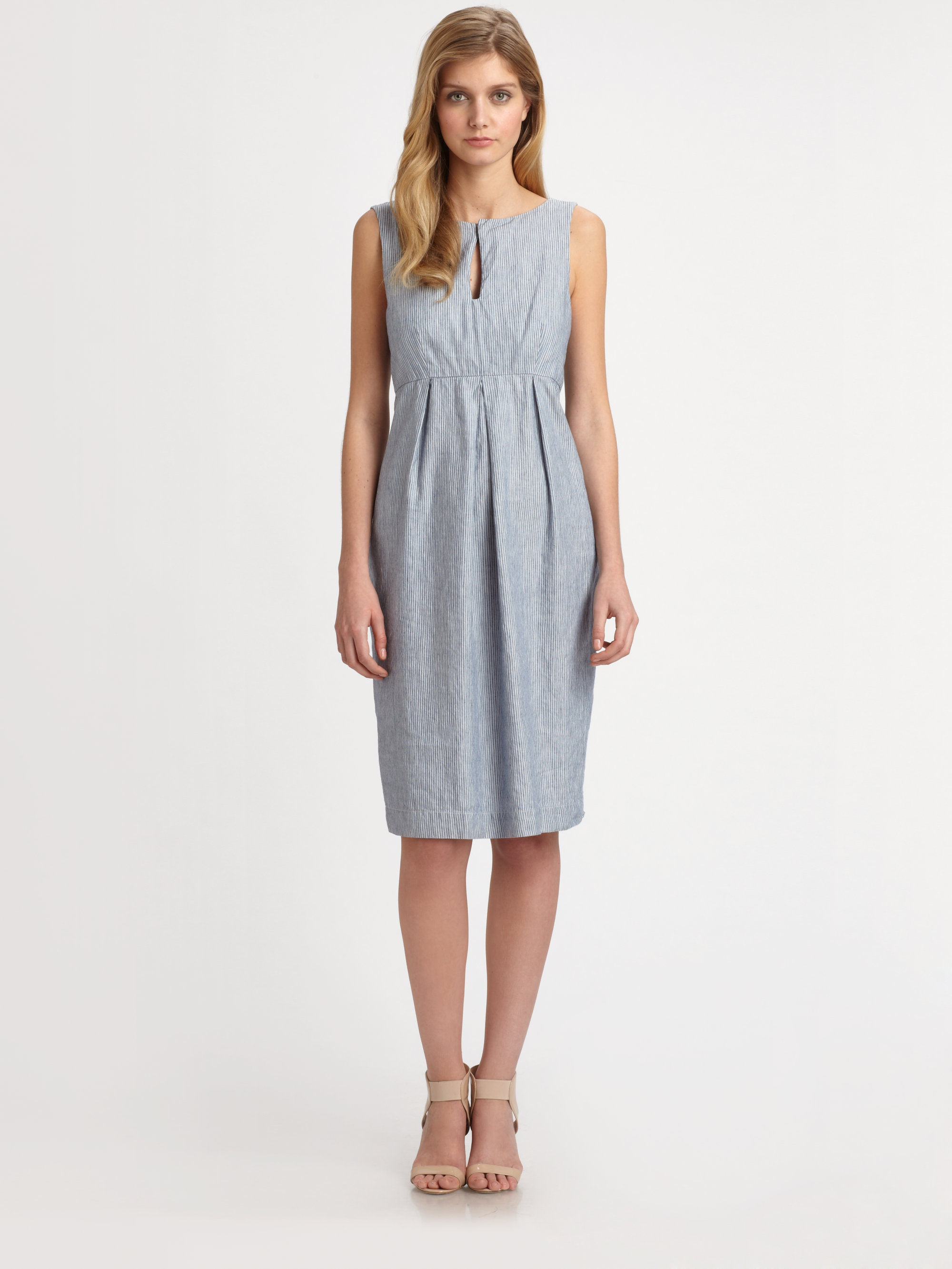 Lyst Weekend By Maxmara Melfi Pinstripe Dress in Blue