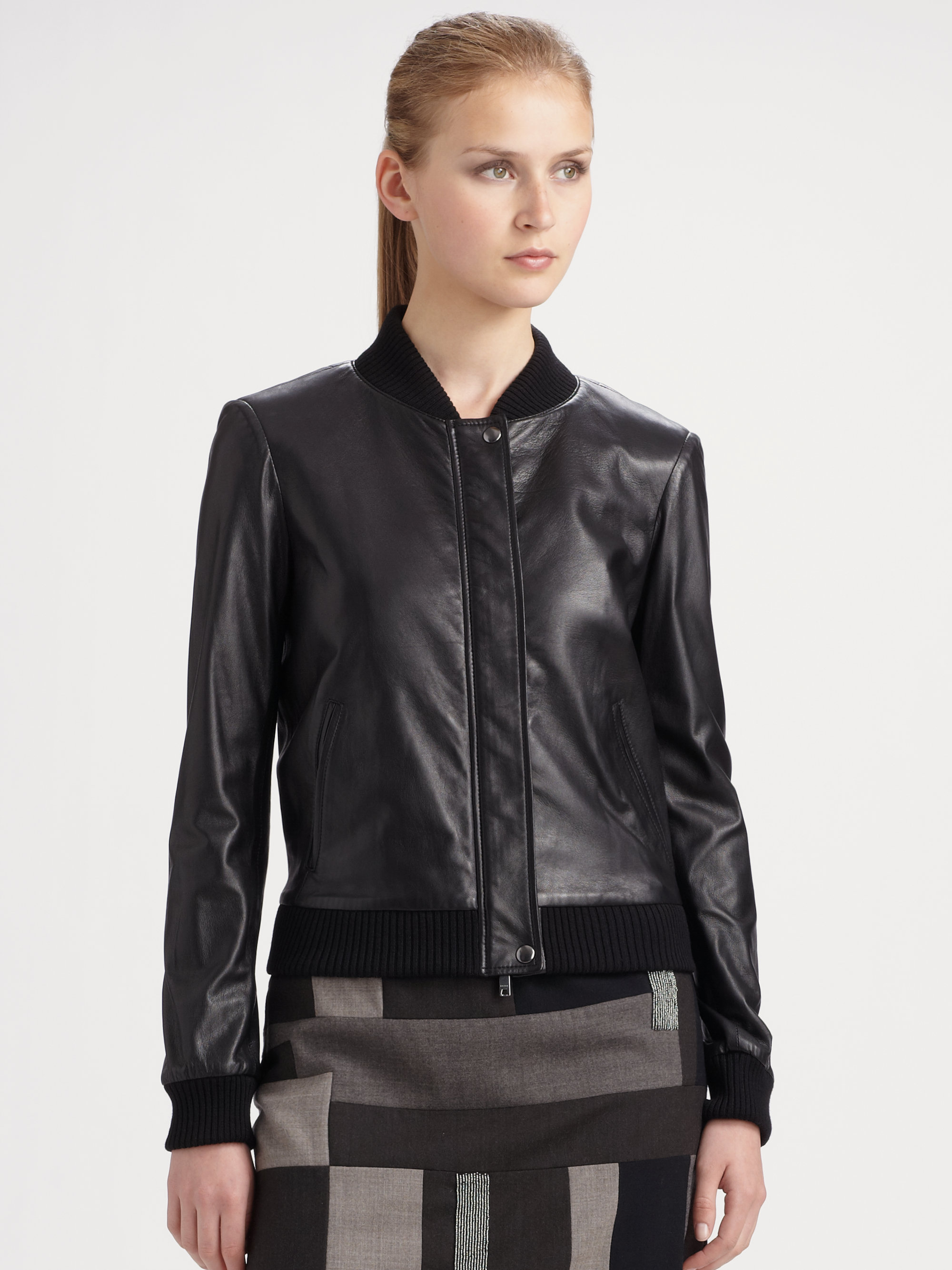 Dkny Leather Bomber Jacket | Varsity Apparel Jackets